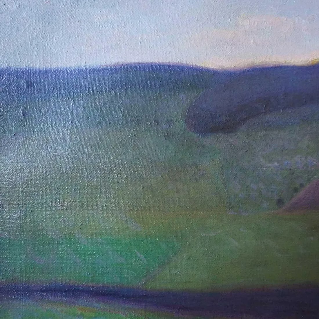 Large Fritz Edvard Karfve Oil on Canvas Painting, Pastoral Landscape, Skane, Sweden - 3