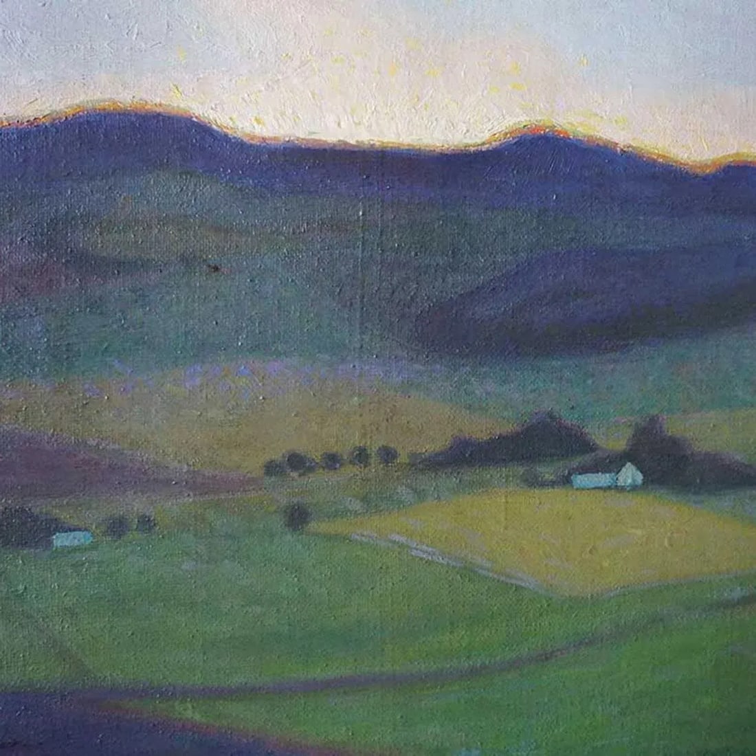 Large Fritz Edvard Karfve Oil on Canvas Painting, Pastoral Landscape, Skane, Sweden - 5