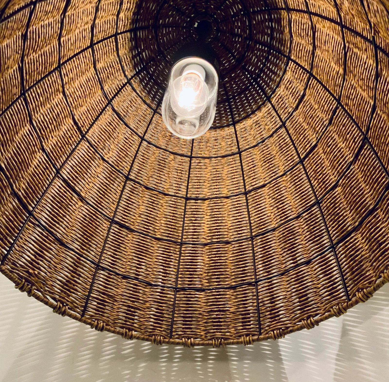Regina Andrew Organic Modern Woven Tan Wicker Outdoor Beehive Pendant, - 4