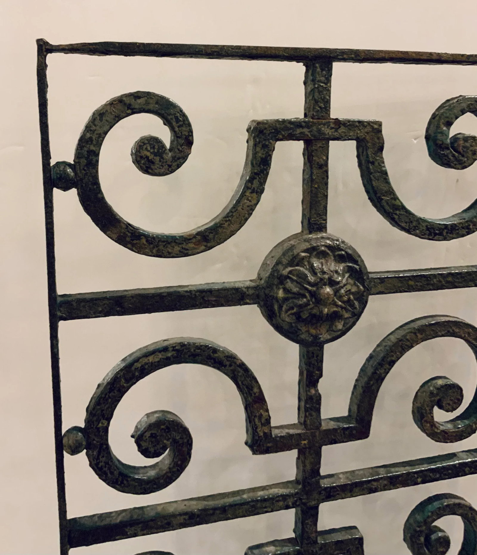 Antique Patinated Iron European Building Fragment Screen - 2