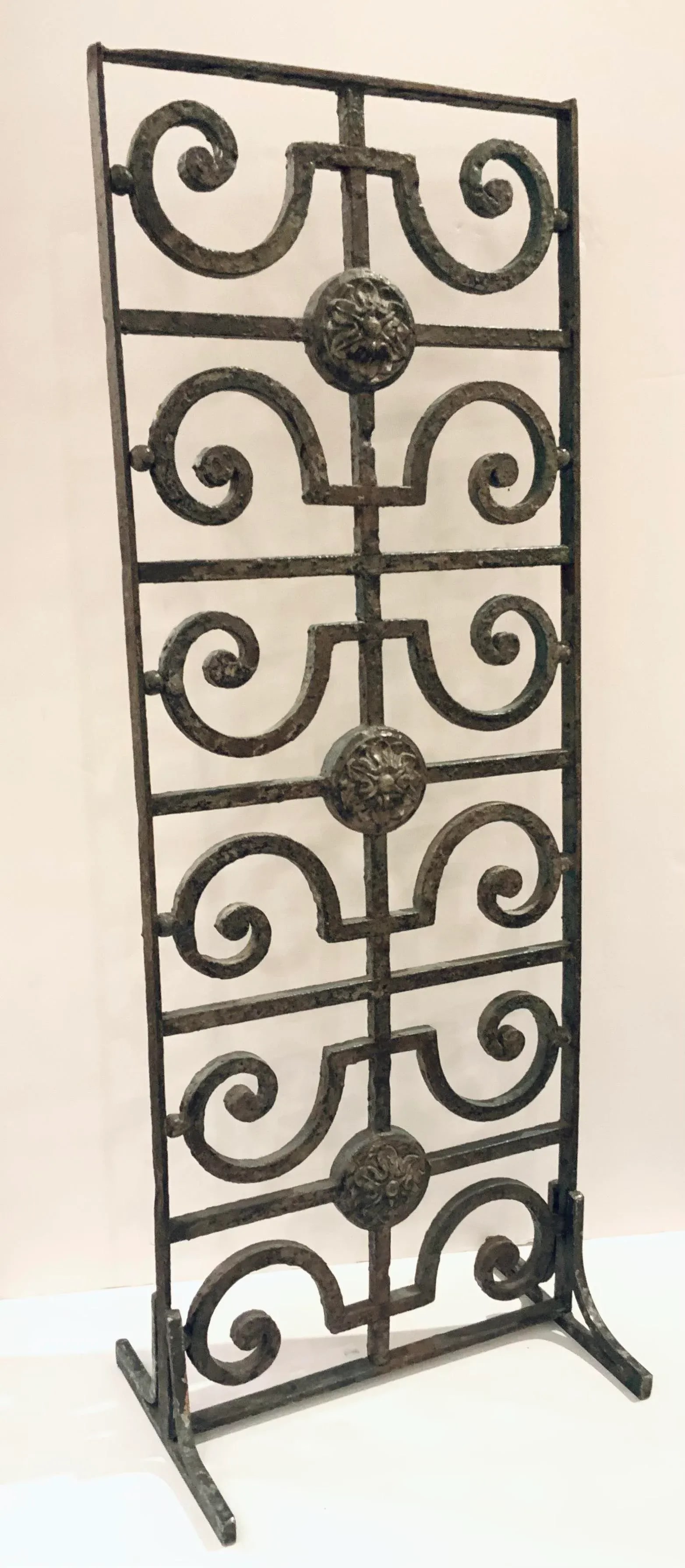 Antique Patinated Iron European Building Fragment Screen - 5