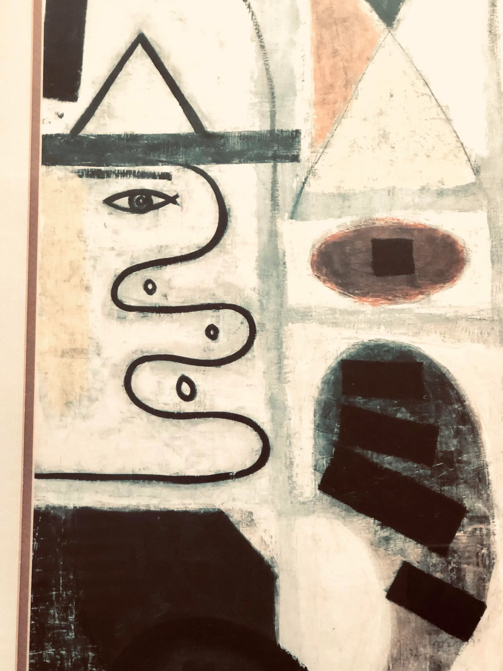 Mid Century Abstract Art 'The Seer' After Adolf Gottlieb, Signed and Framed - 3