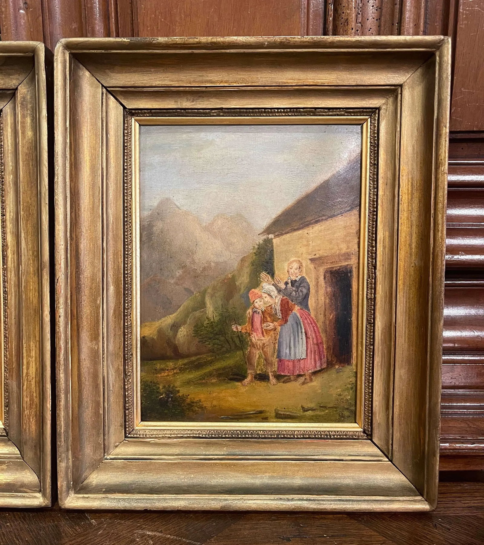 Pair of 19th Century French Pastoral Oil on Board Paintings in Gilt Frames - 5