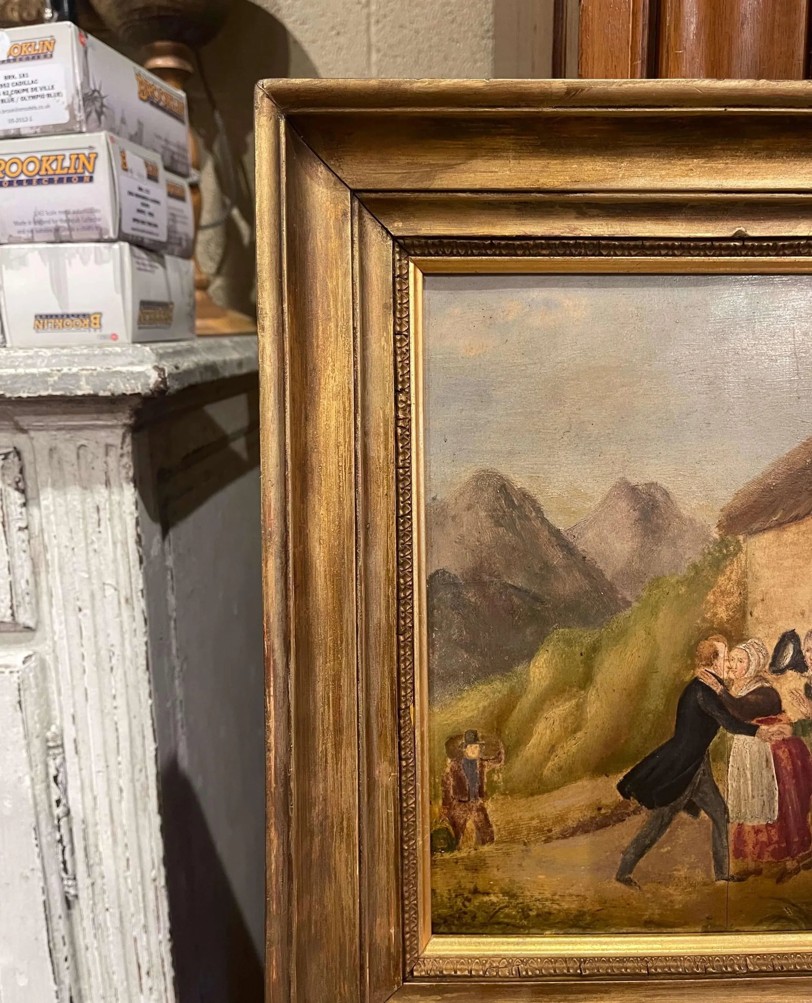 Pair of 19th Century French Pastoral Oil on Board Paintings in Gilt Frames - 8
