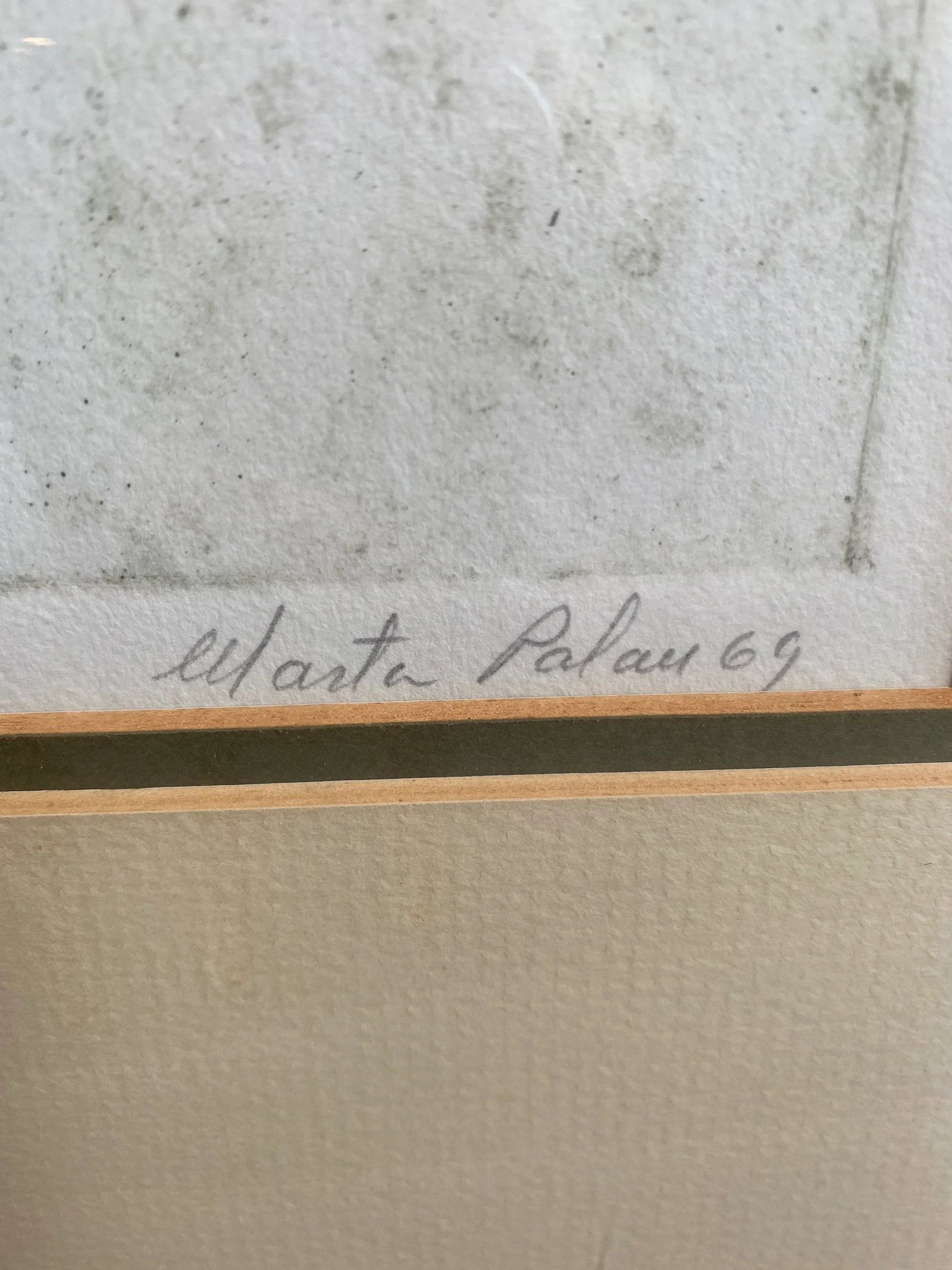 1969 Spanish Artist Marta Palau's Framed Signed "Flor Marina" - 4
