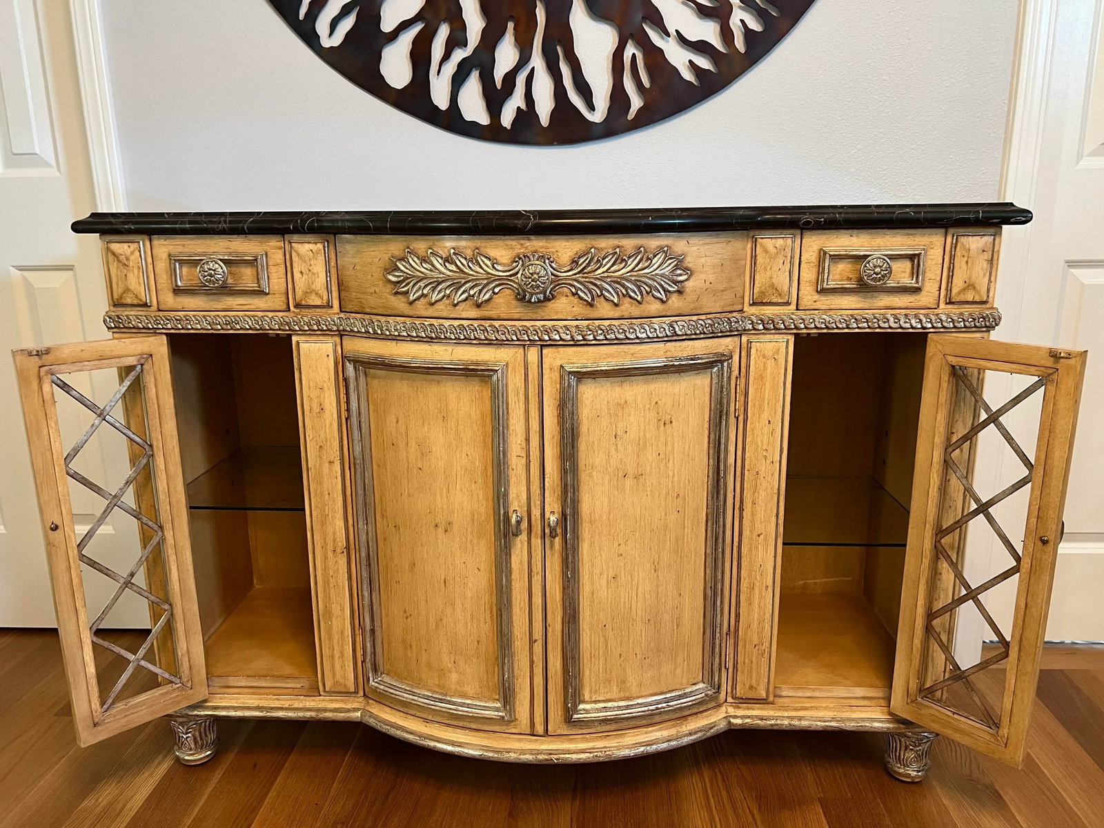 Beige Marble Top Sideboard/Credenza/Hall Table - Century Furniture - 2