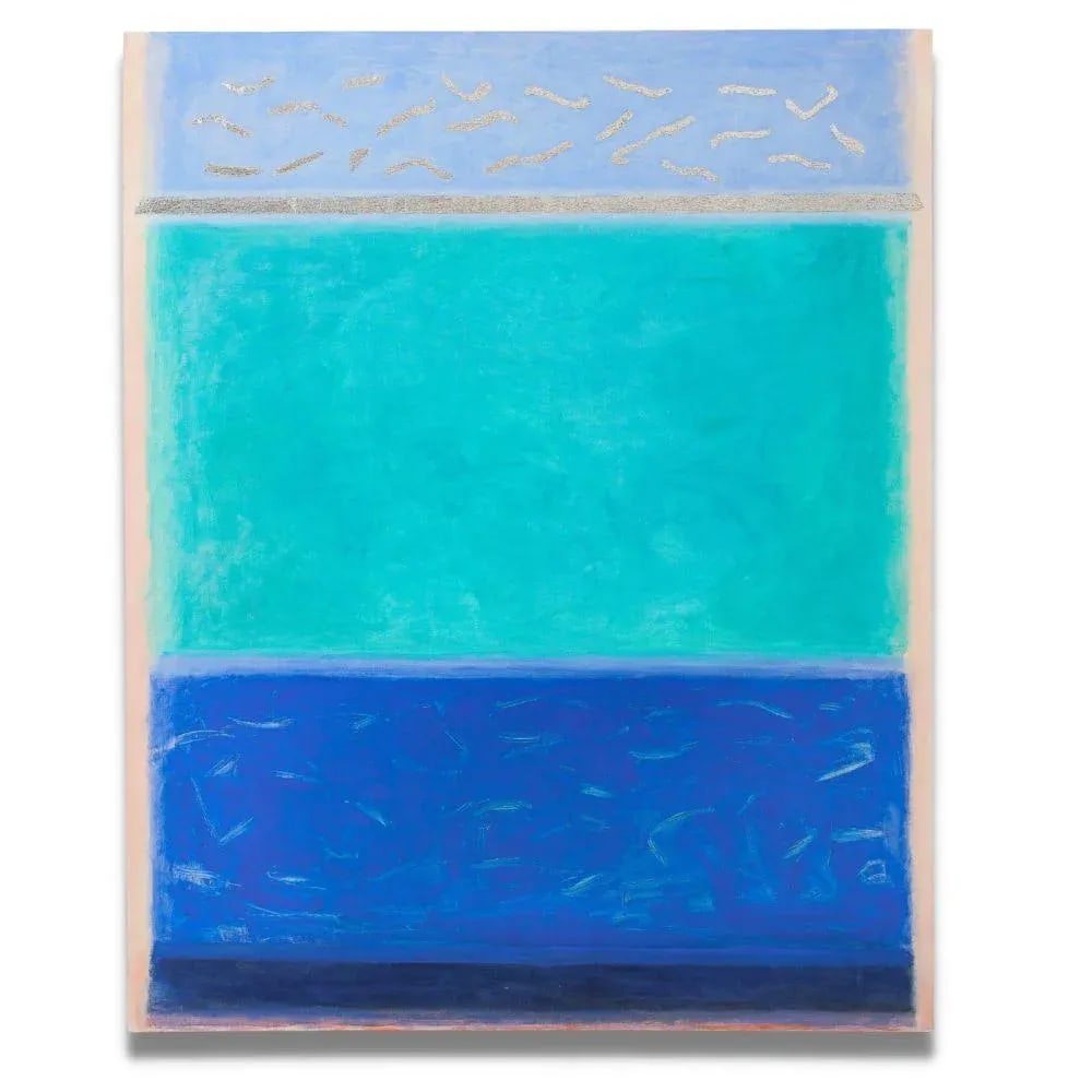 "Pool for David Hockney" Contemporary Mixed Media Painting by Margaret Kennedy - 3