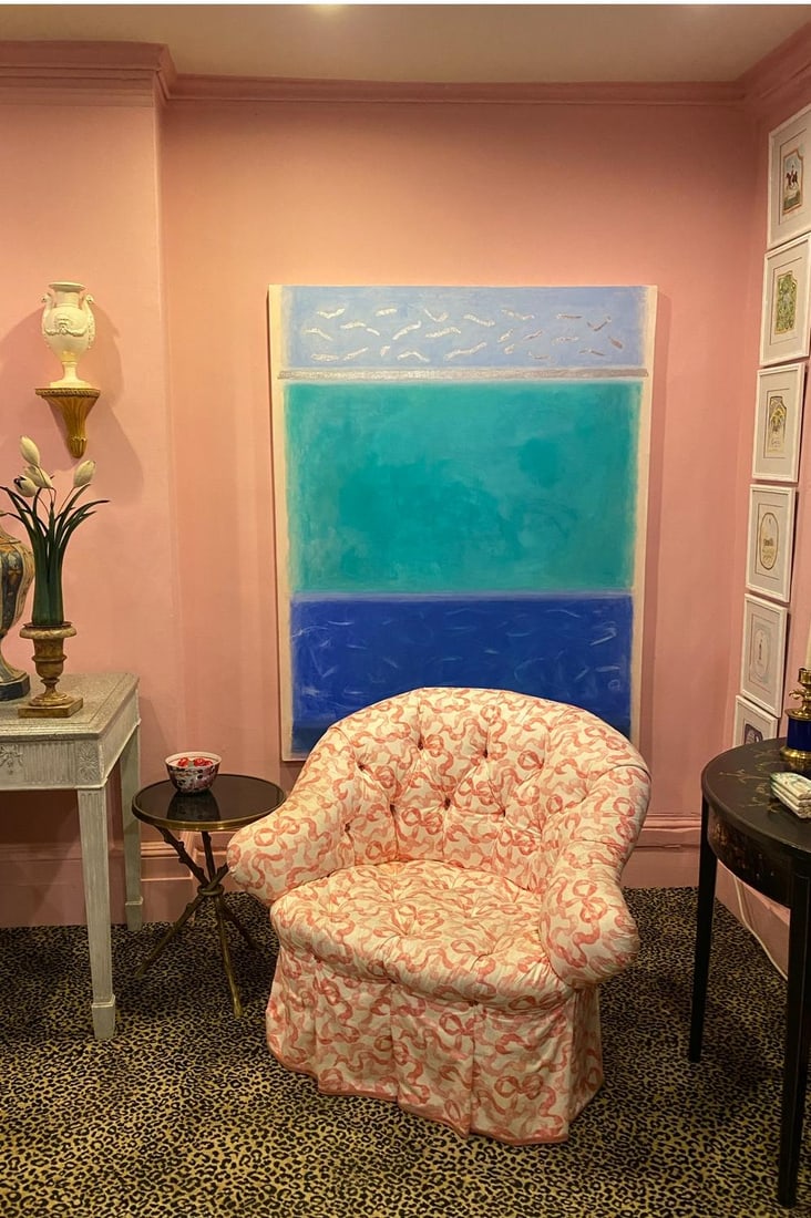 "Pool for David Hockney" Contemporary Mixed Media Painting by Margaret Kennedy - 4