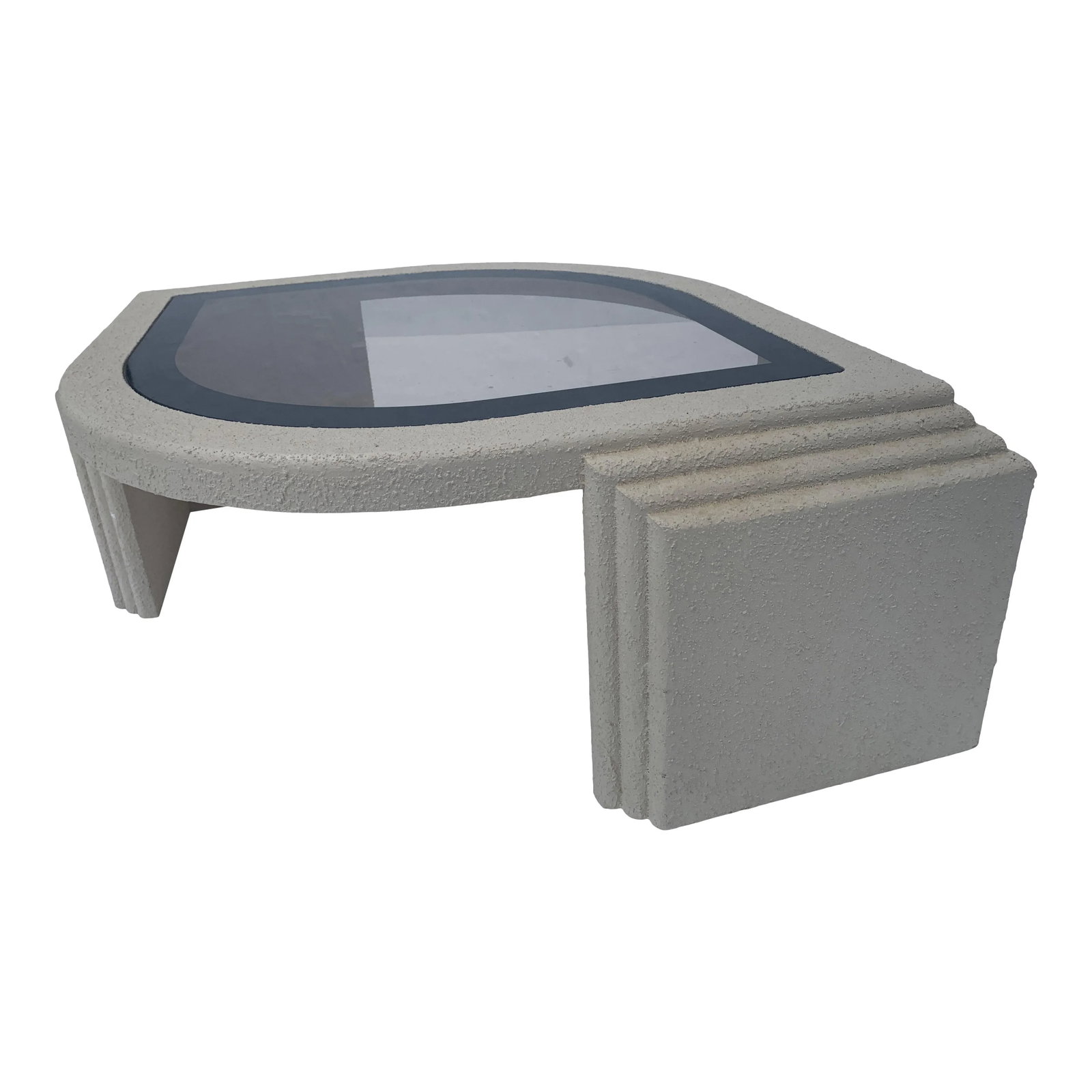 Postmodern 1980s Eye Shaped Textured Coffee Table - 2