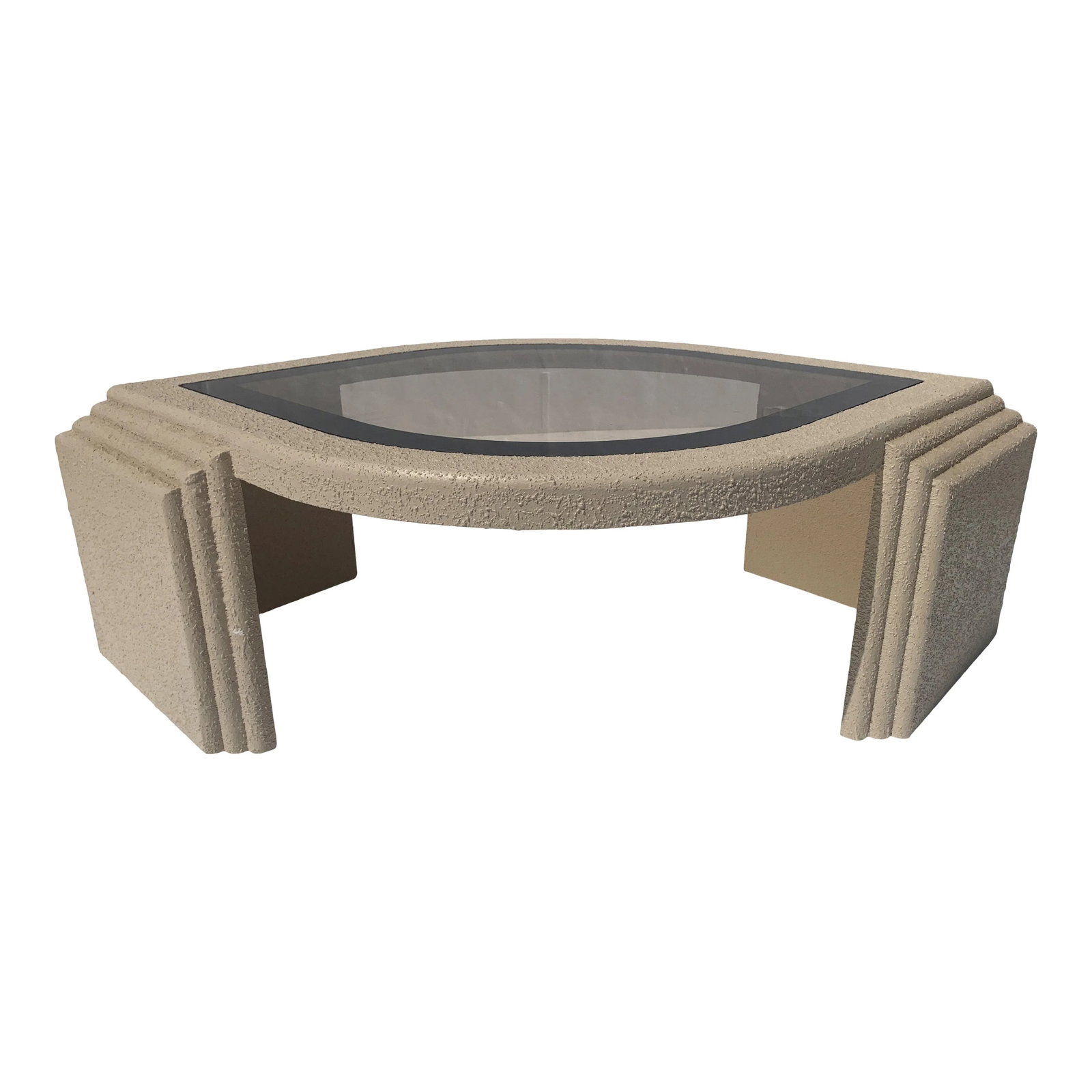 Postmodern 1980s Eye Shaped Textured Coffee Table - 4
