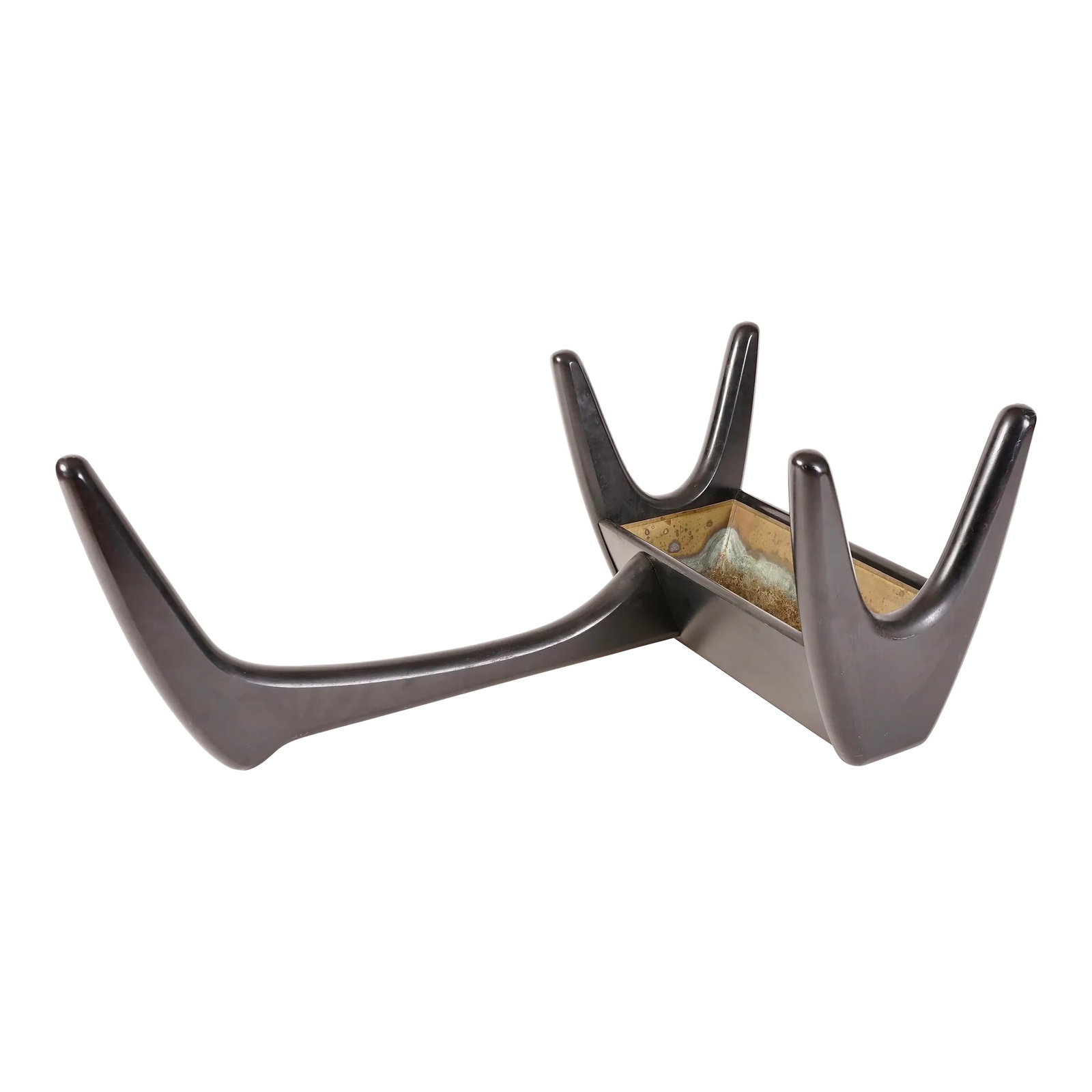 Mid Century Modern Adrian Pearsall Coffee Table Base Without Glass: Mid Century Modern Adrian Pearsall Coffee Table Base. This Adrian Pearsall coffee table base also comes with the copper planter you see in the photos.This table will look great with a glass or marble 