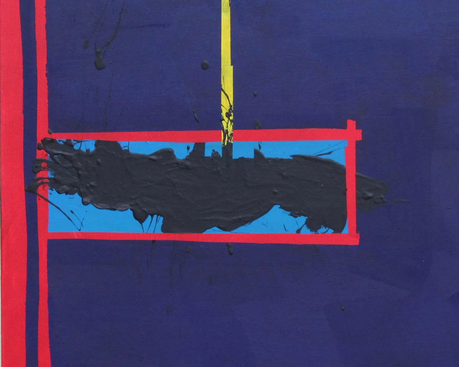 2022 Signed "Blue Box" Acrylic on Canvas Abstract Painting by Artist Steven Sickles - 2