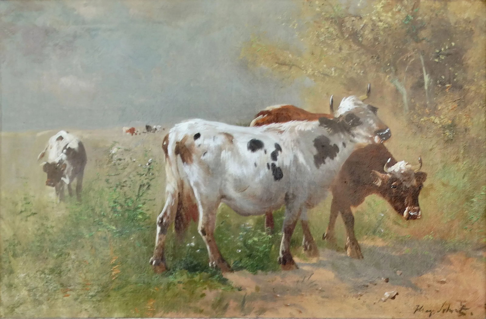 Cattle Oil Painting, Henri Schouten 1860-1927 - 12