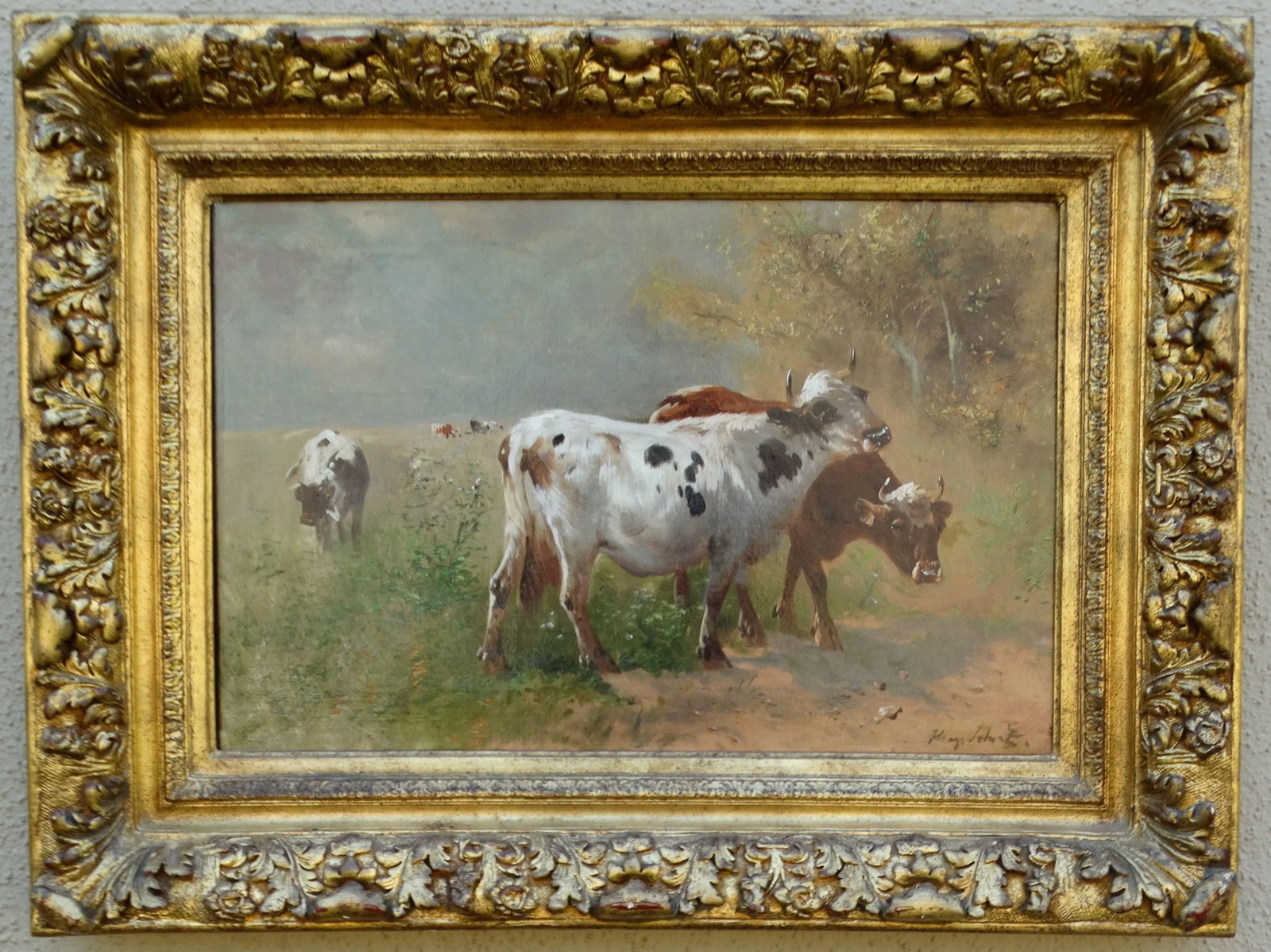 Cattle Oil Painting, Henri Schouten 1860-1927 - 13