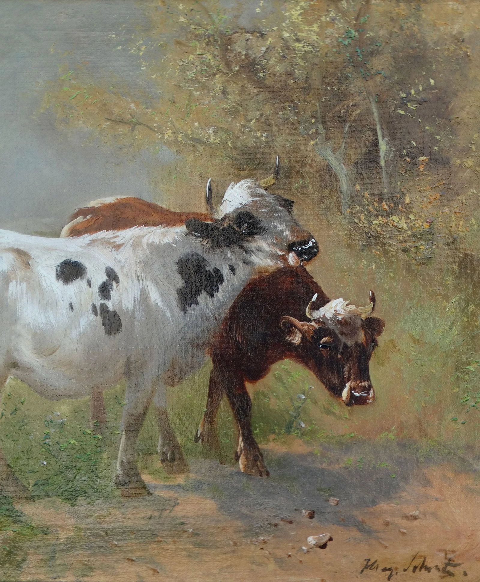 Cattle Oil Painting, Henri Schouten 1860-1927 - 4