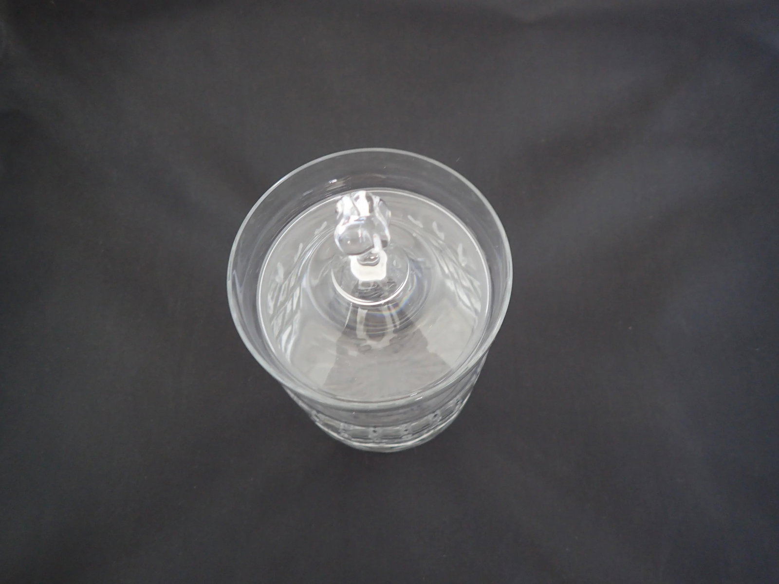 Vintage Dimond Design Cut Crystal Lidded Jam Jar - 5
