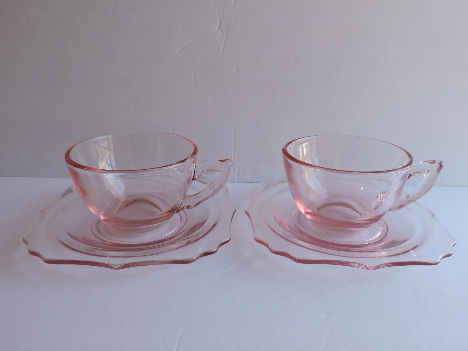 Circa 1924 Diamond Glassware Empress Variant Teacup Set 4 Pieces - 12