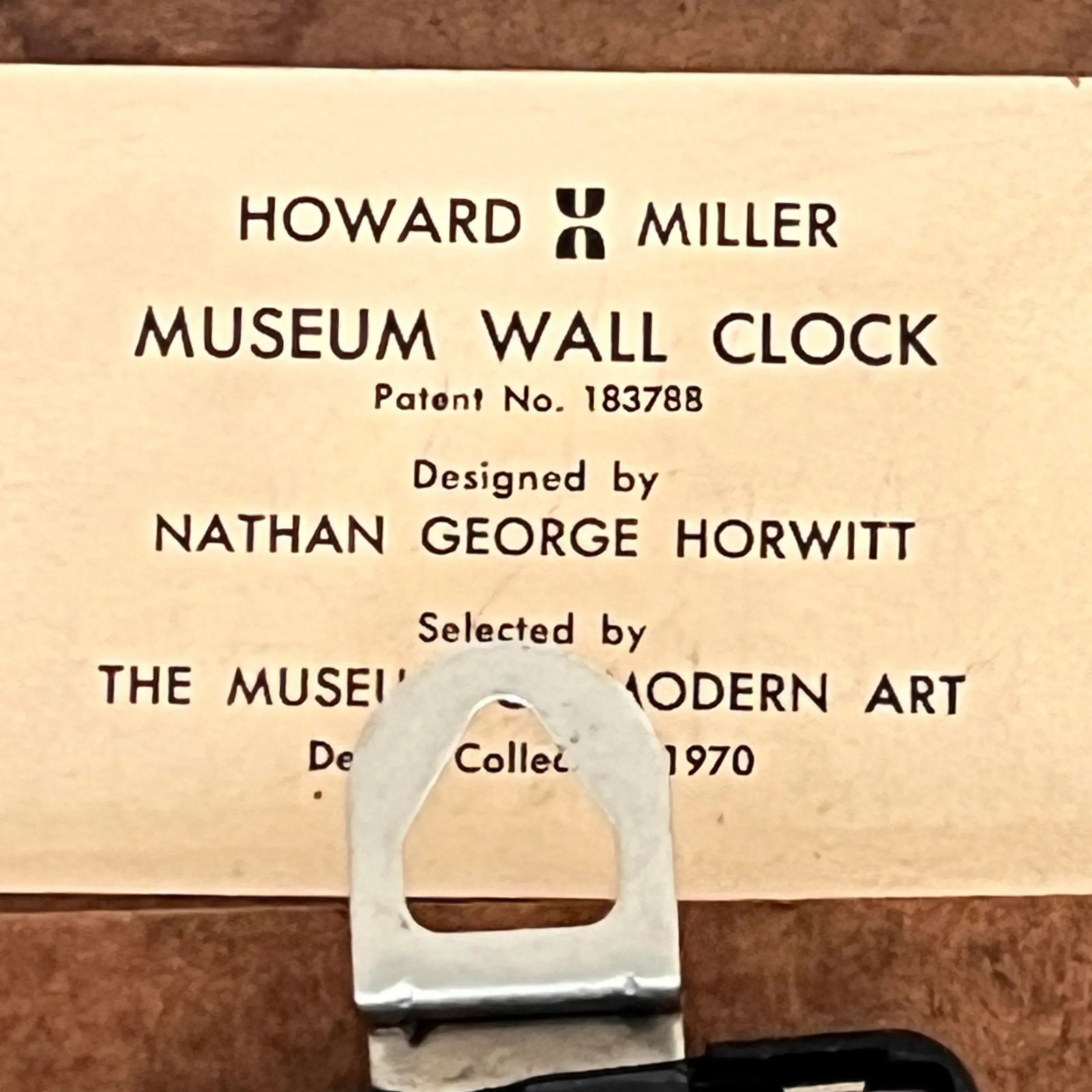Wall Clock Designed by Nathan George Horwitt From the Museum of Modern Art Design Collection 1970 - 10