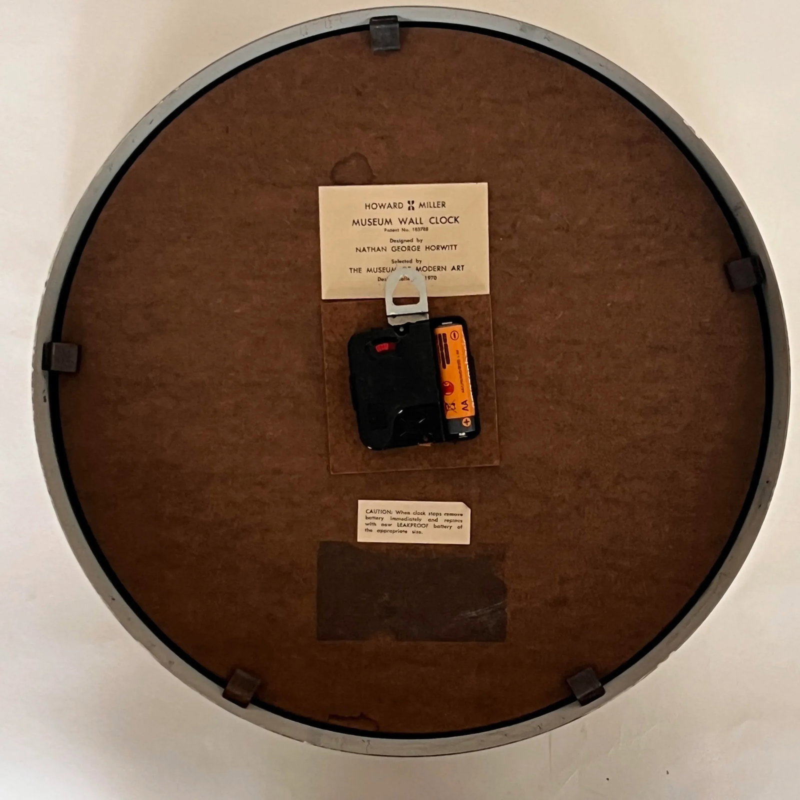 Wall Clock Designed by Nathan George Horwitt From the Museum of Modern Art Design Collection 1970 - 3