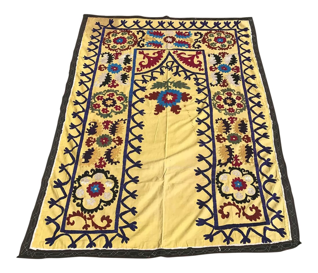 Handmade Yellow Suzani Textile (1 of 7)