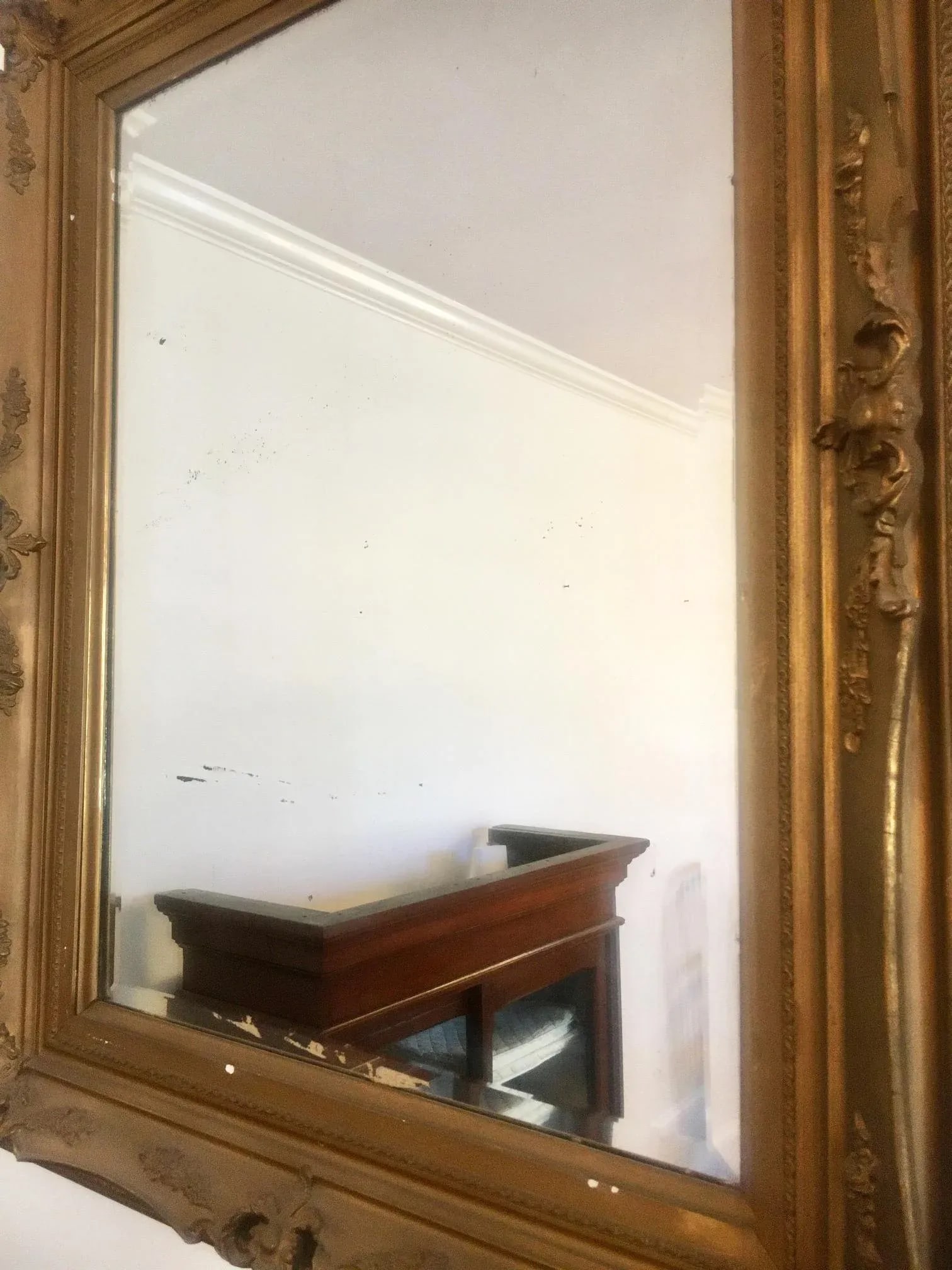 53" Antique Gesso Mirror C. 1900 - 10