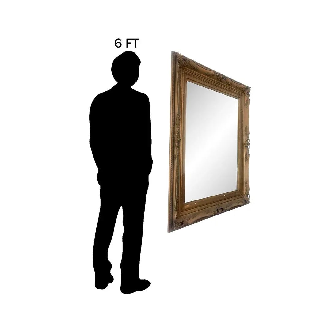 53" Antique Gesso Mirror C. 1900 - 12