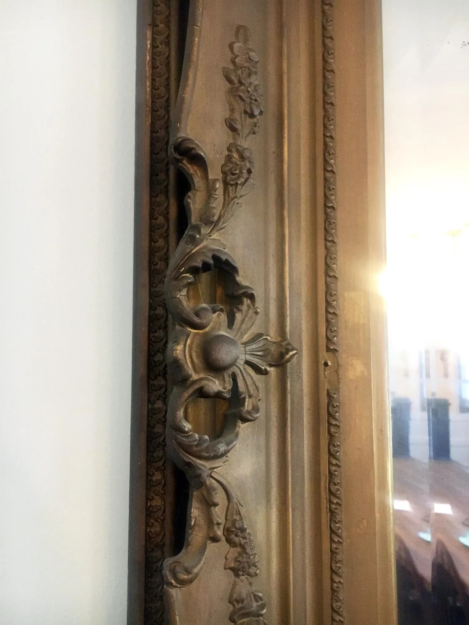 53" Antique Gesso Mirror C. 1900 - 2
