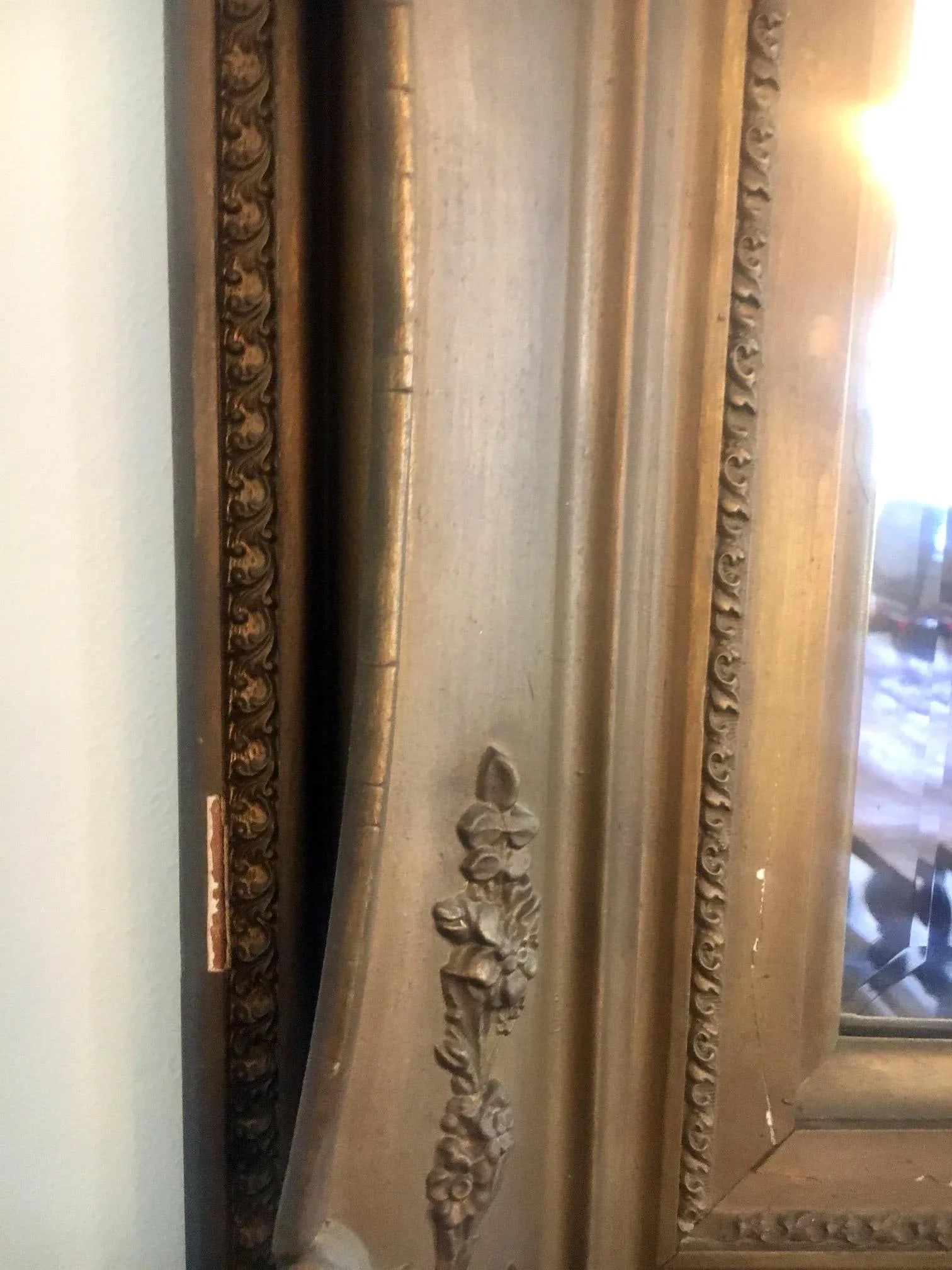 53" Antique Gesso Mirror C. 1900 - 3