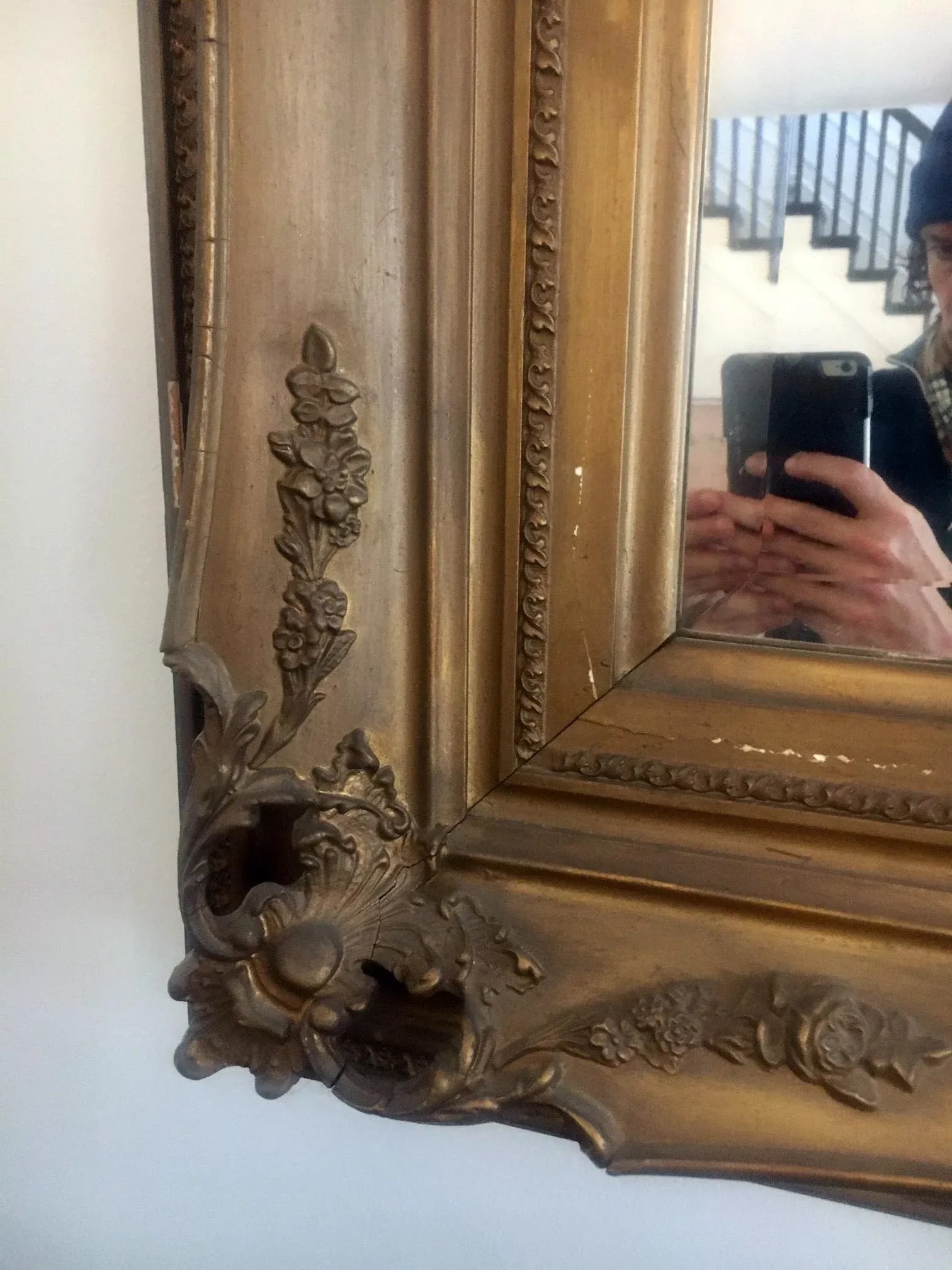 53" Antique Gesso Mirror C. 1900 - 6