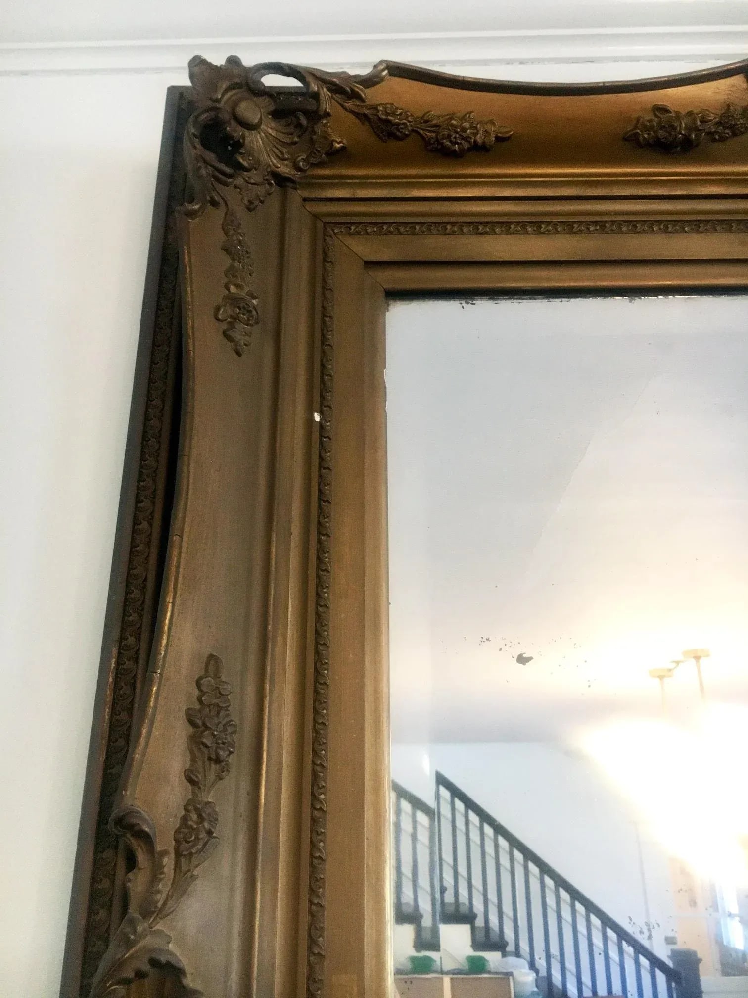 53" Antique Gesso Mirror C. 1900 - 7