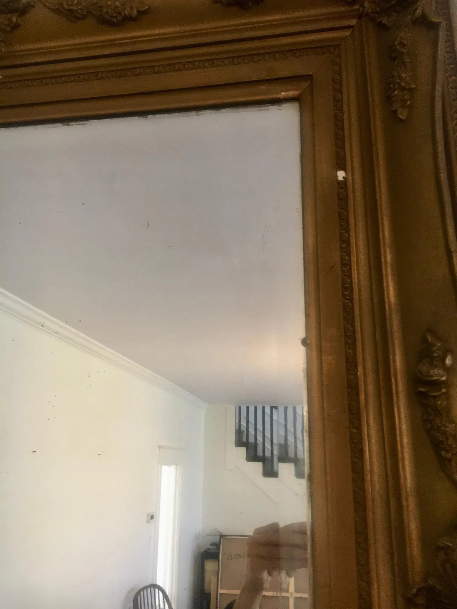 53" Antique Gesso Mirror C. 1900 - 8