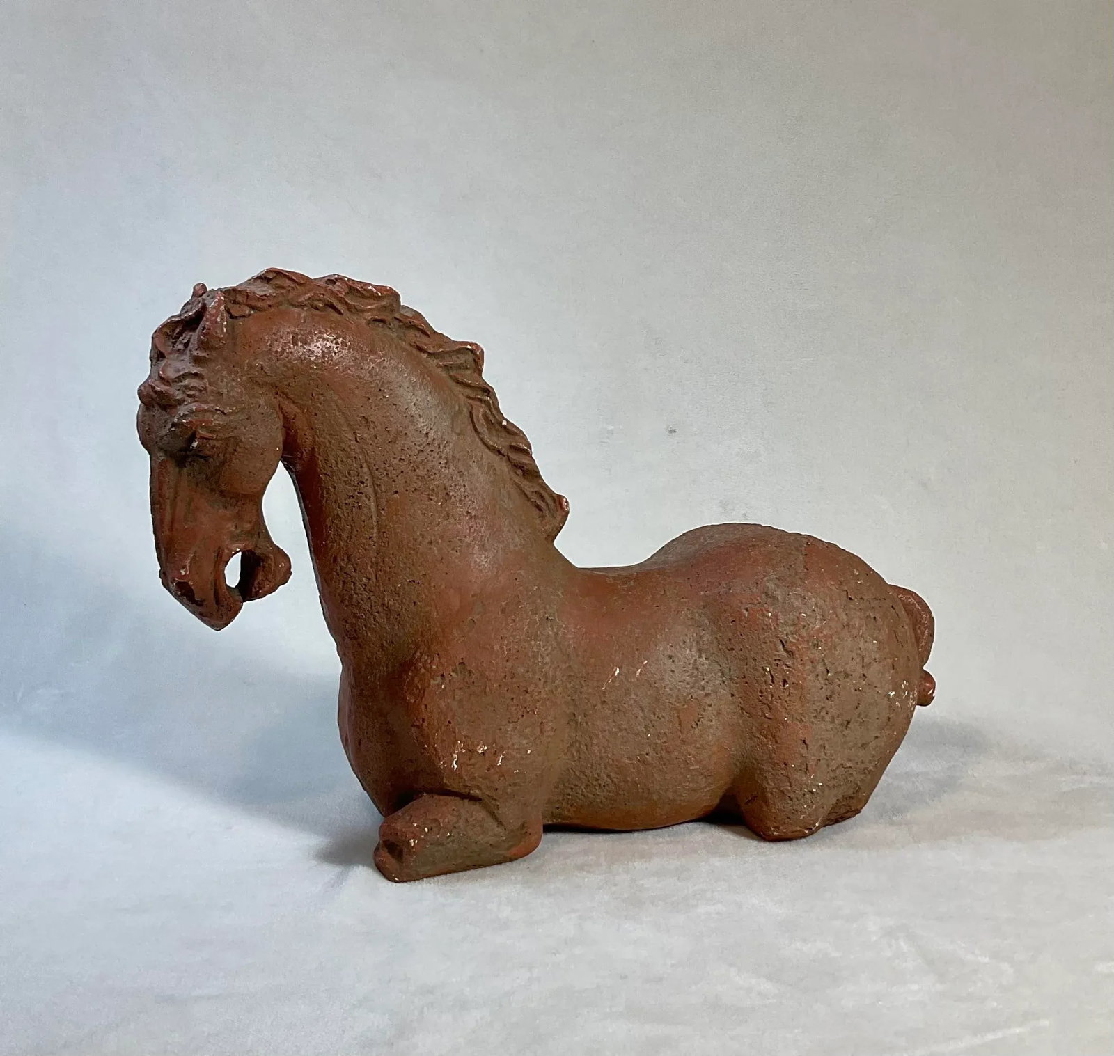Vintage 1960s Mid Century Chinese Tang Dynasty Bitossi Style Sitting Horse Statue - 13