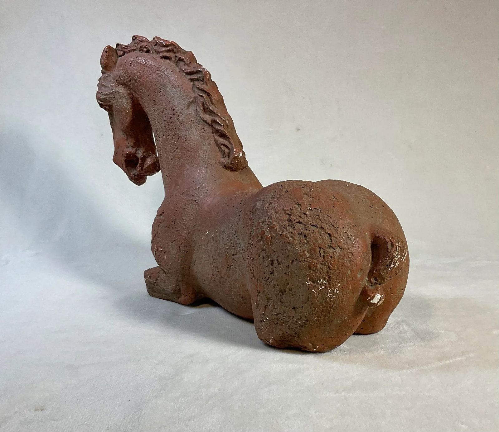 Vintage 1960s Mid Century Chinese Tang Dynasty Bitossi Style Sitting Horse Statue - 2