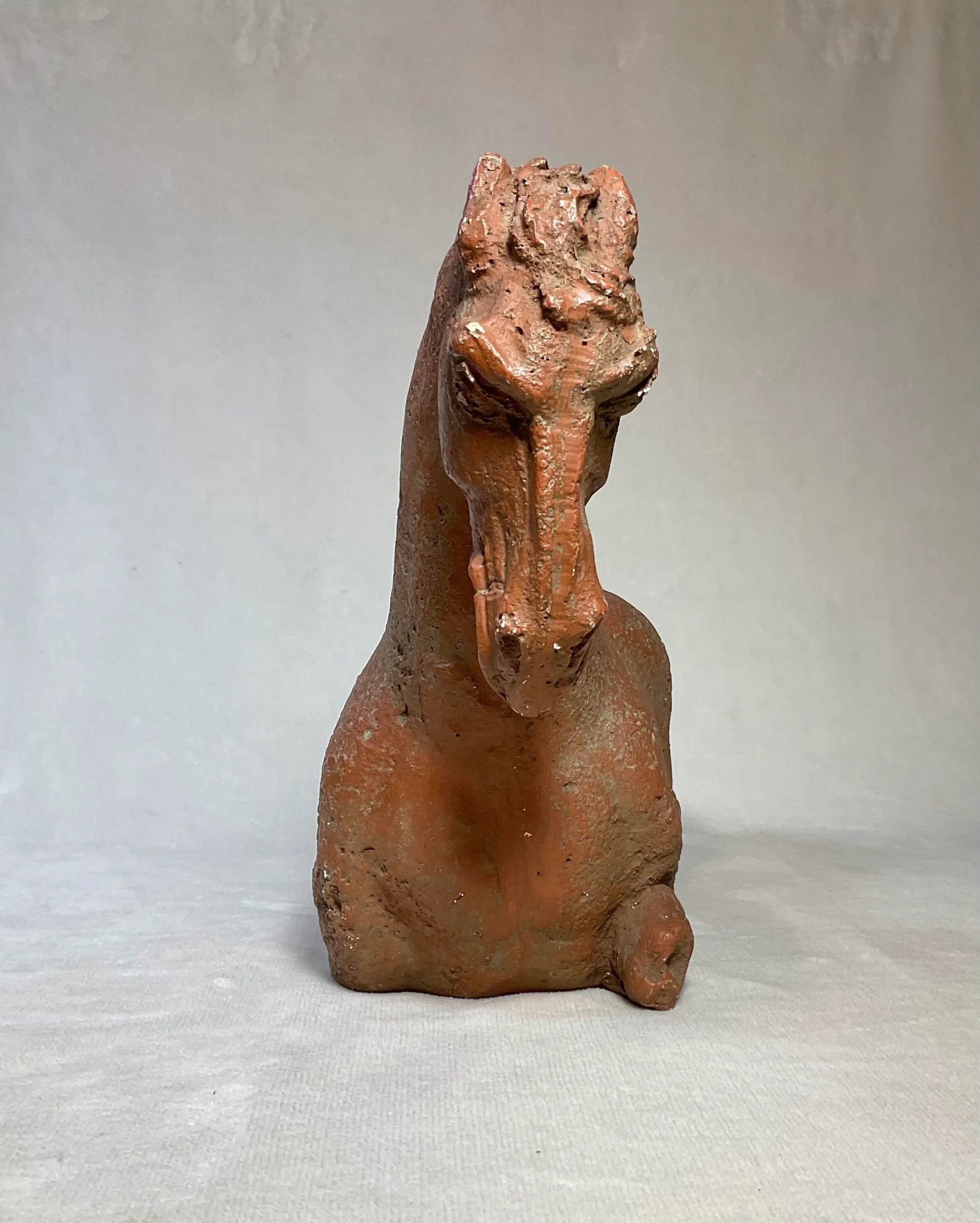 Vintage 1960s Mid Century Chinese Tang Dynasty Bitossi Style Sitting Horse Statue - 5