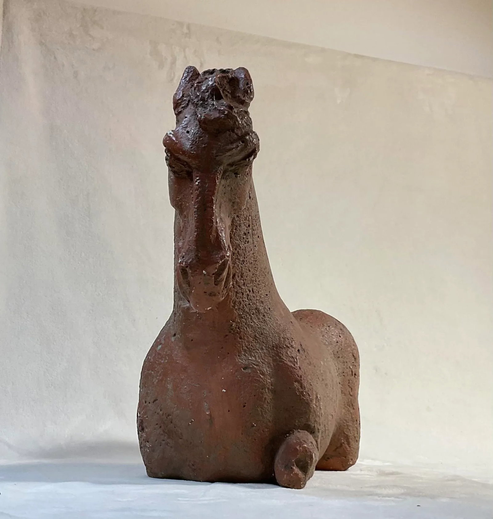Vintage 1960s Mid Century Chinese Tang Dynasty Bitossi Style Sitting Horse Statue - 9