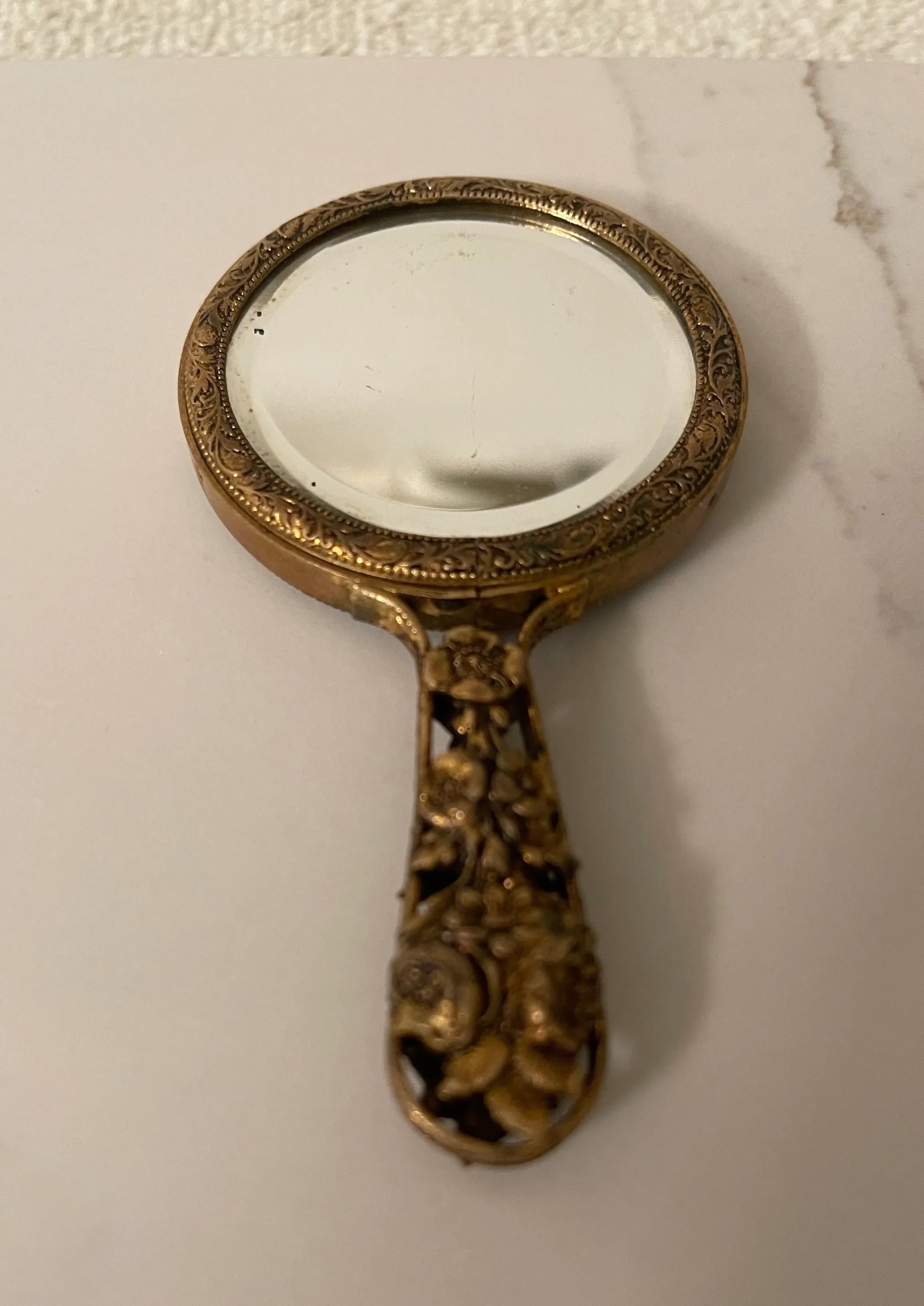 1920s English Victorian Hand Carved Small Mirror - 3
