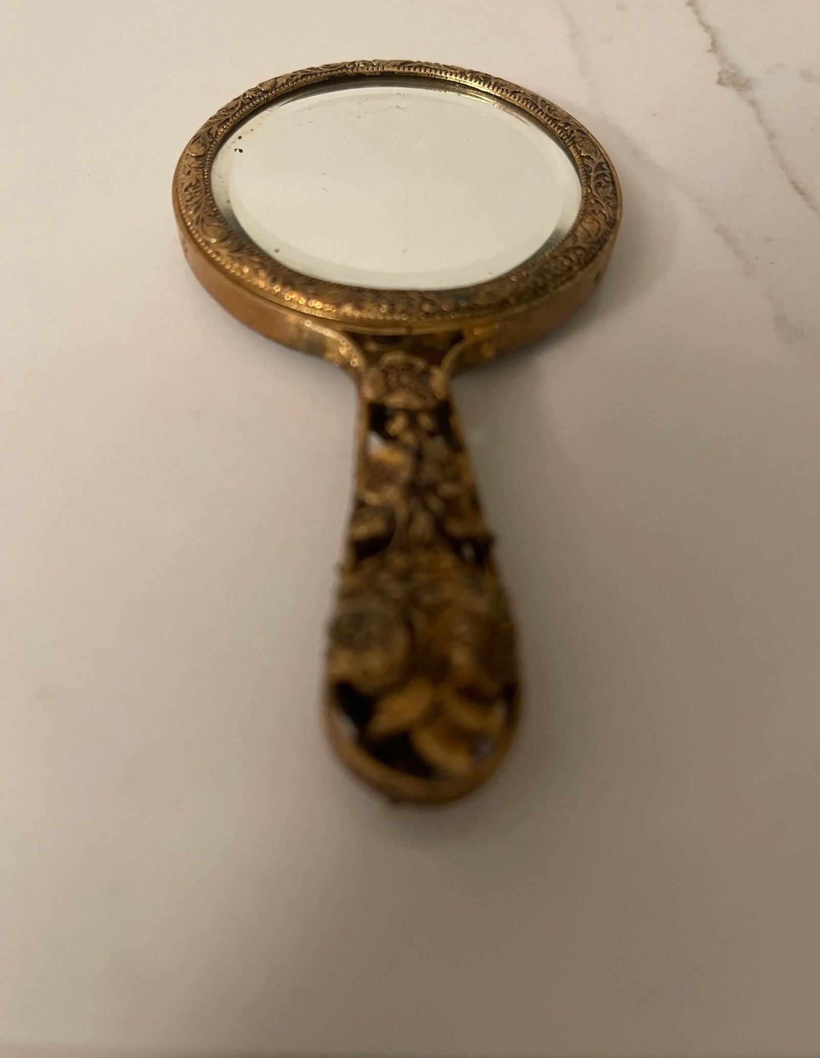 1920s English Victorian Hand Carved Small Mirror - 5