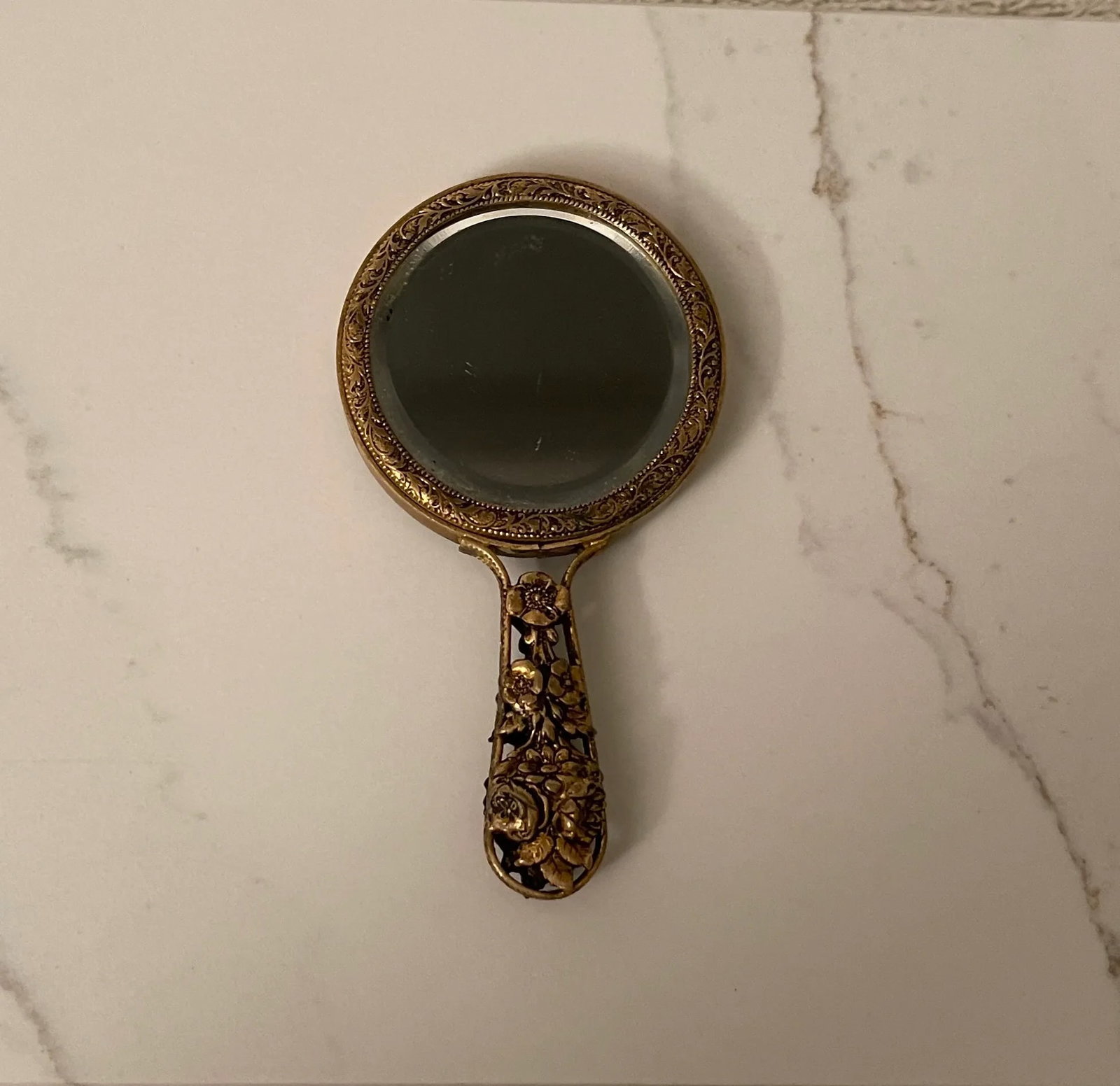 1920s English Victorian Hand Carved Small Mirror - 6