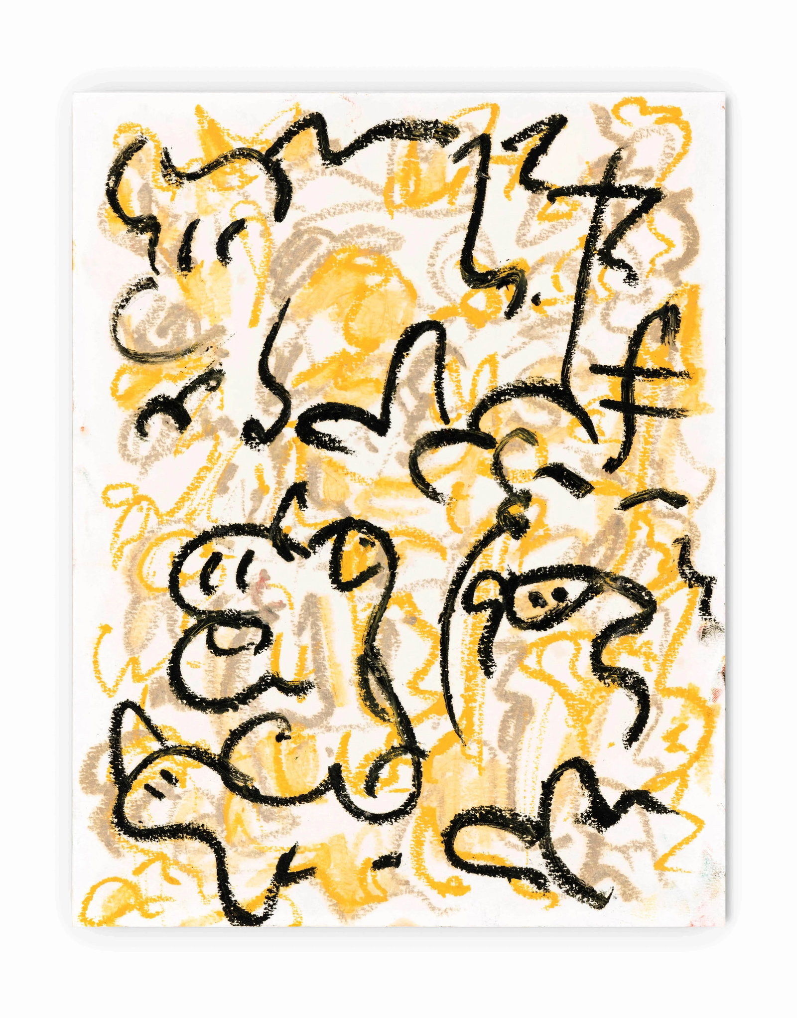 "Dancing Animals" Harrison Gilman Contemporary Abstract Drawing, Matted - 5