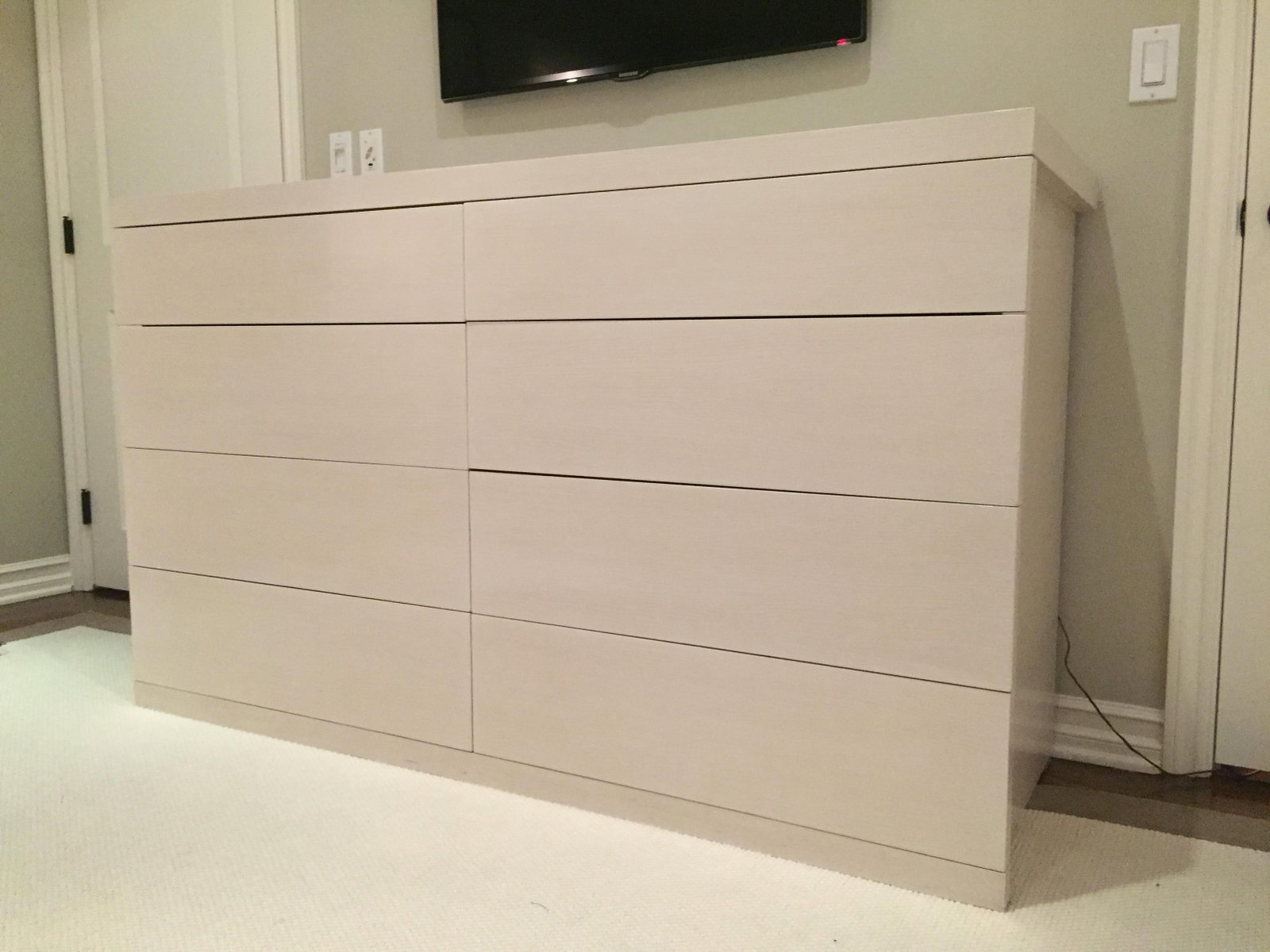 Custom White Oak Eight Drawer Dresser - 6