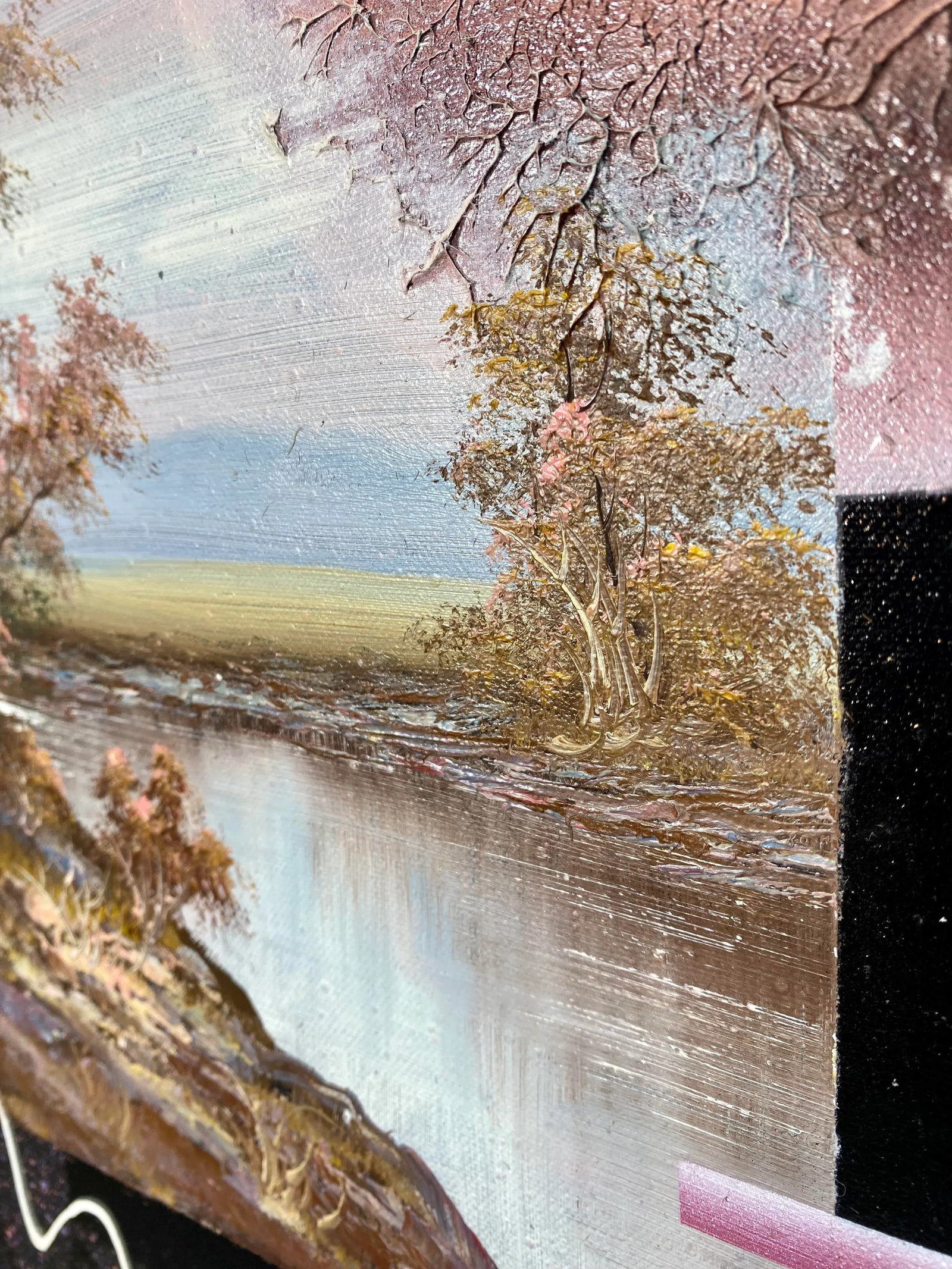 1980s Memphis Style Postmodern Sci-Fi Signed Acrylic Painting on Canvas in the Style of J Kugler - 7