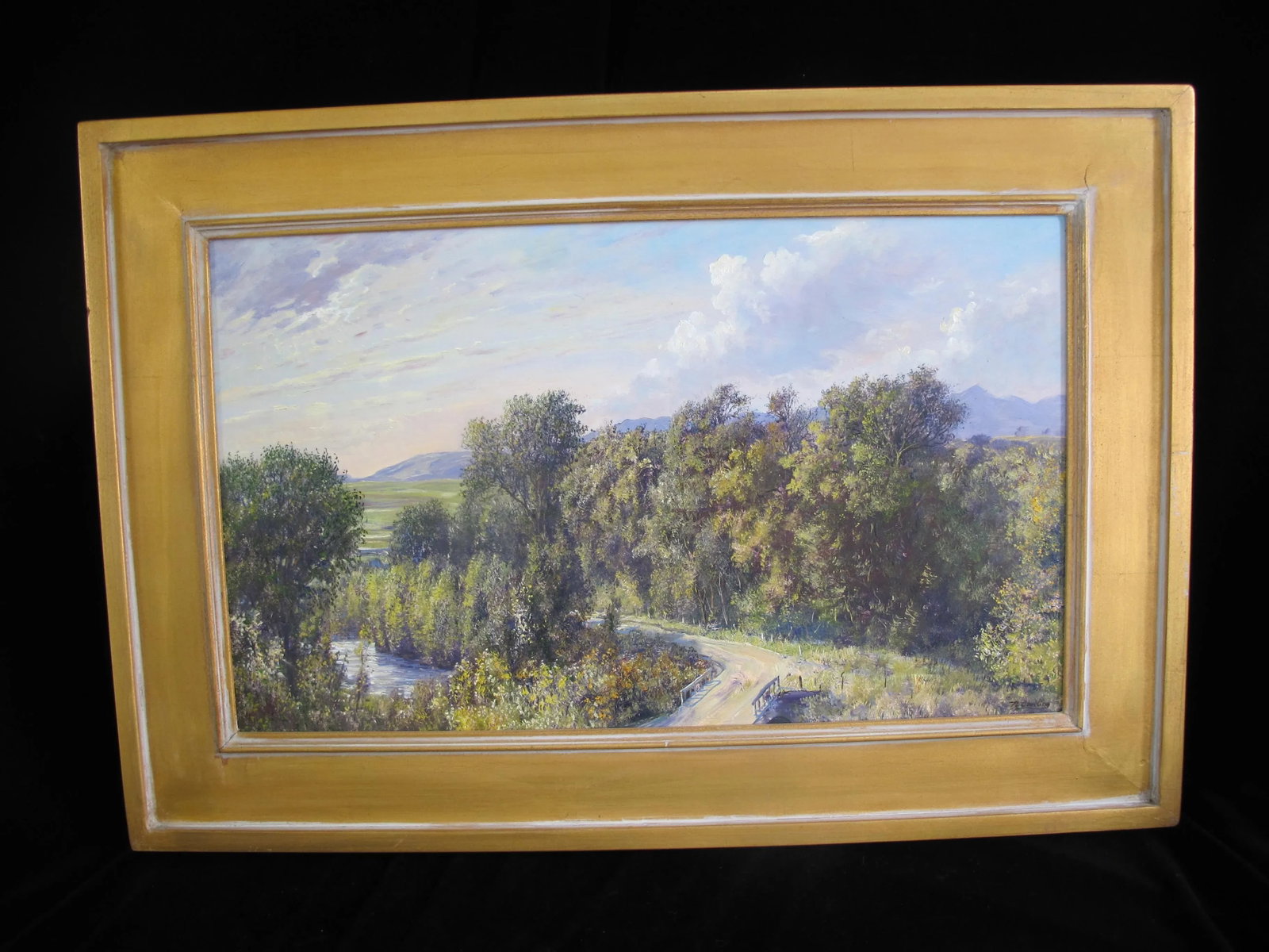 Nick Oberling Framed Nature Montana Landscape Oil Painting Country Road - 9