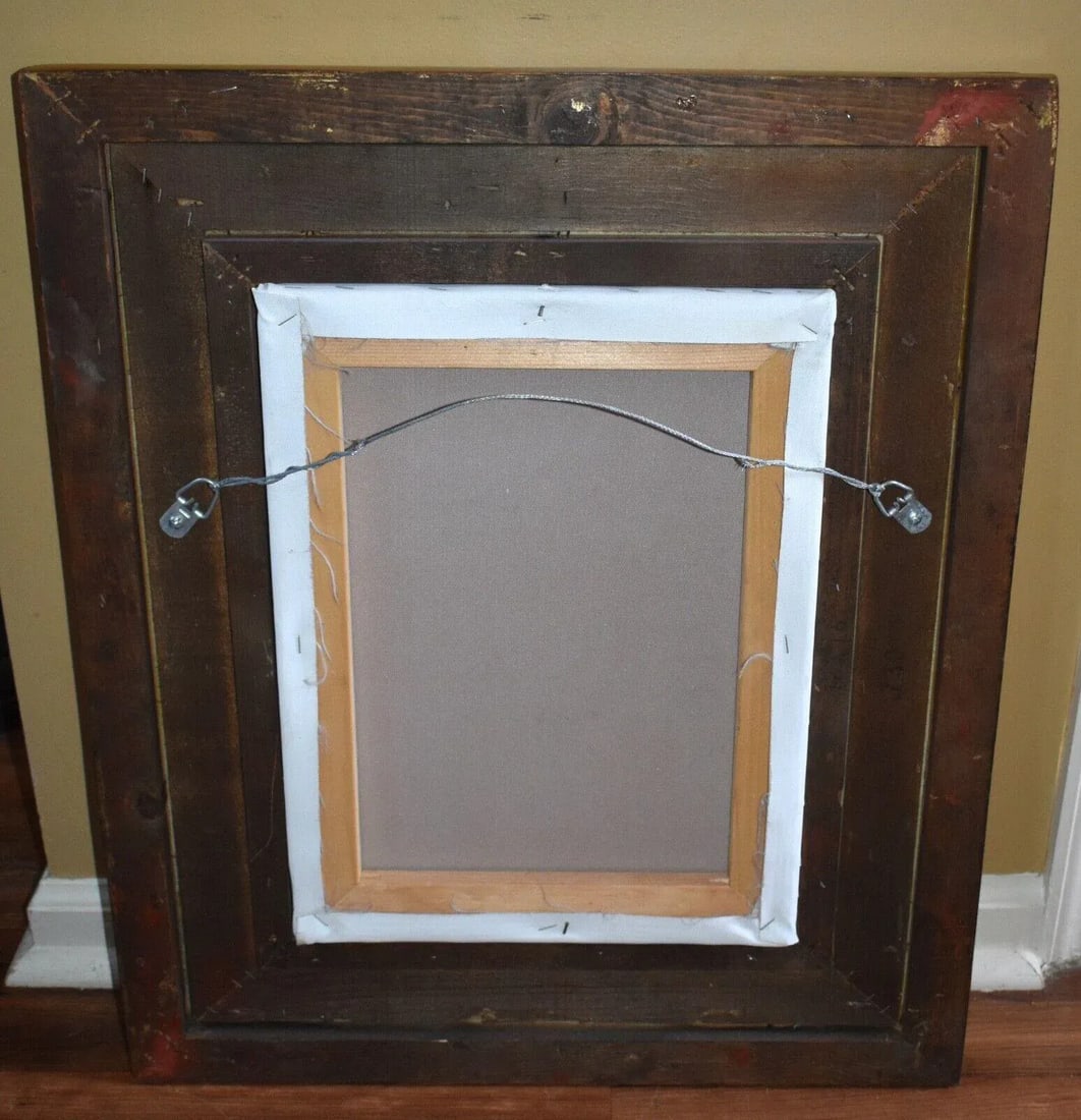 Vintage Venetain Style Oil on Canvas Painting W/Gilded Wood Frame - 12