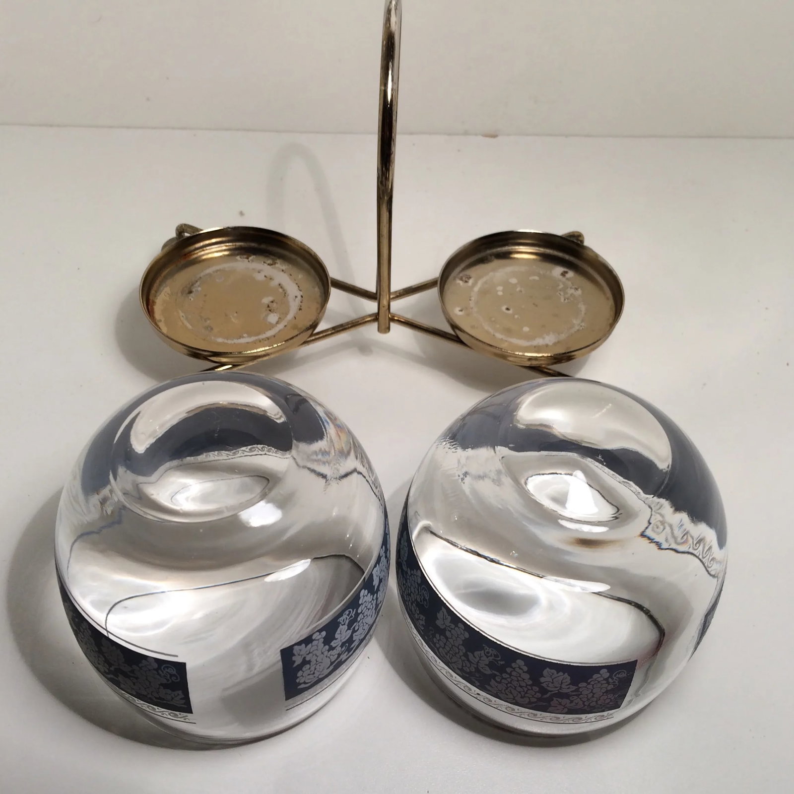Creamer and Sugar With Grape Design in Caddie - 9