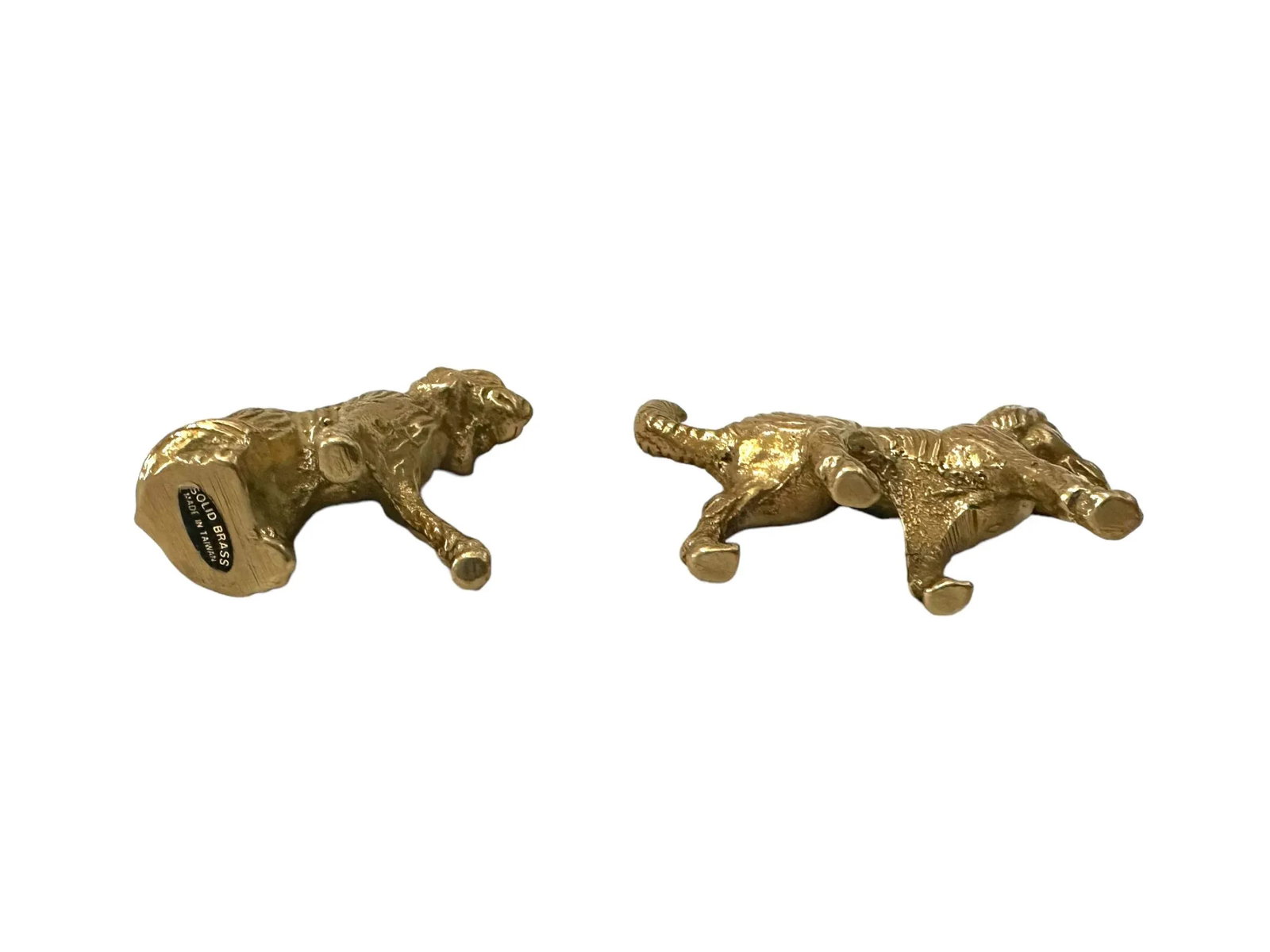 Vintage Brass Mini Spaniel Dogs - Set of 2 - 5