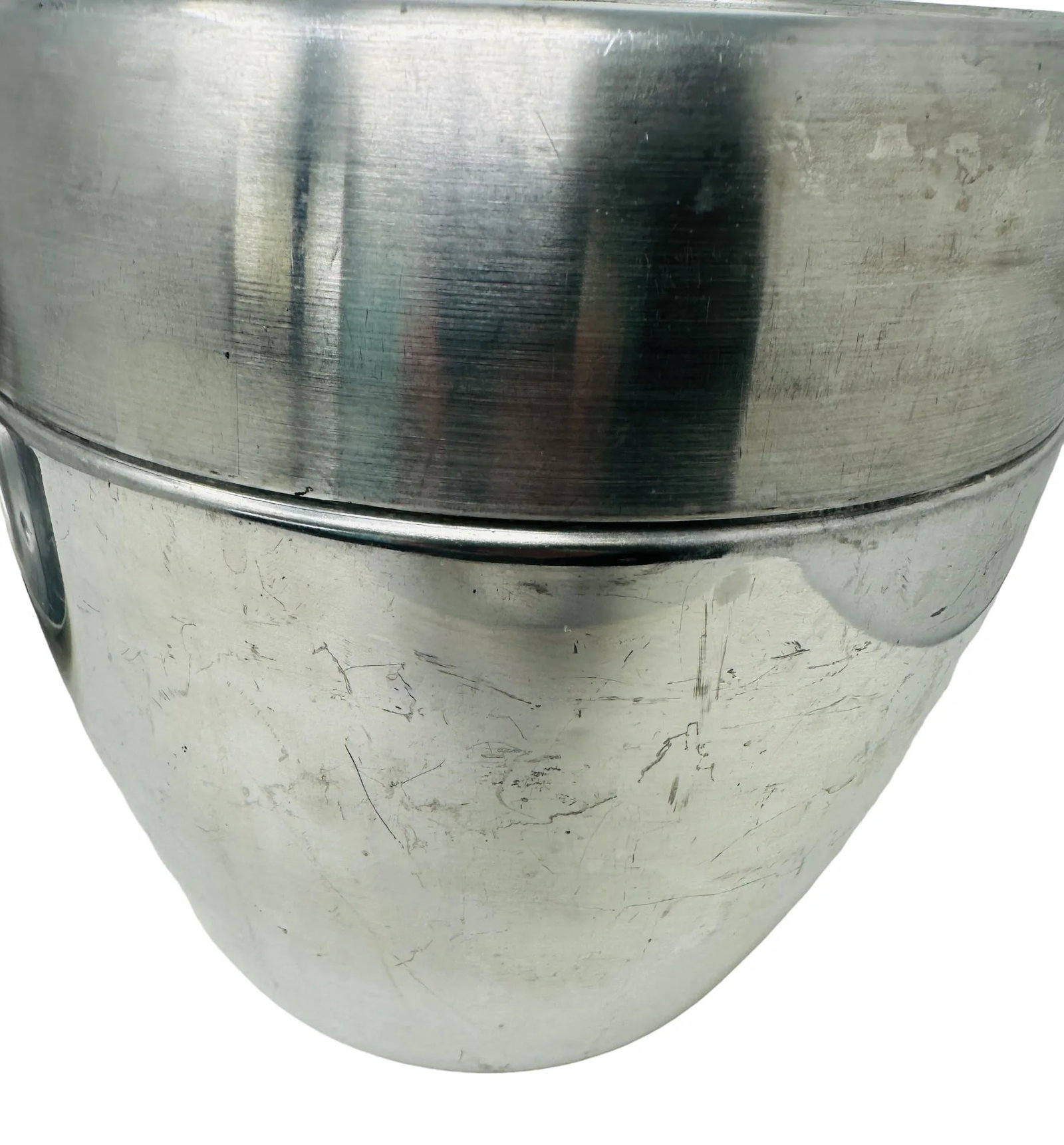 Vintage Italian Stainless Steel Pear Shaped Ice Bucket With Leaf Handle Made in Italy - 6