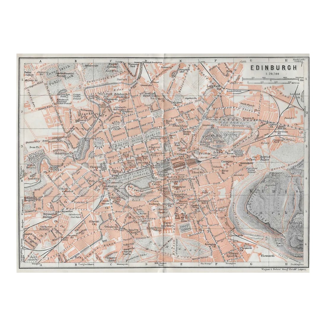 Antique Map of Edinburgh Scotland (1 of 3)