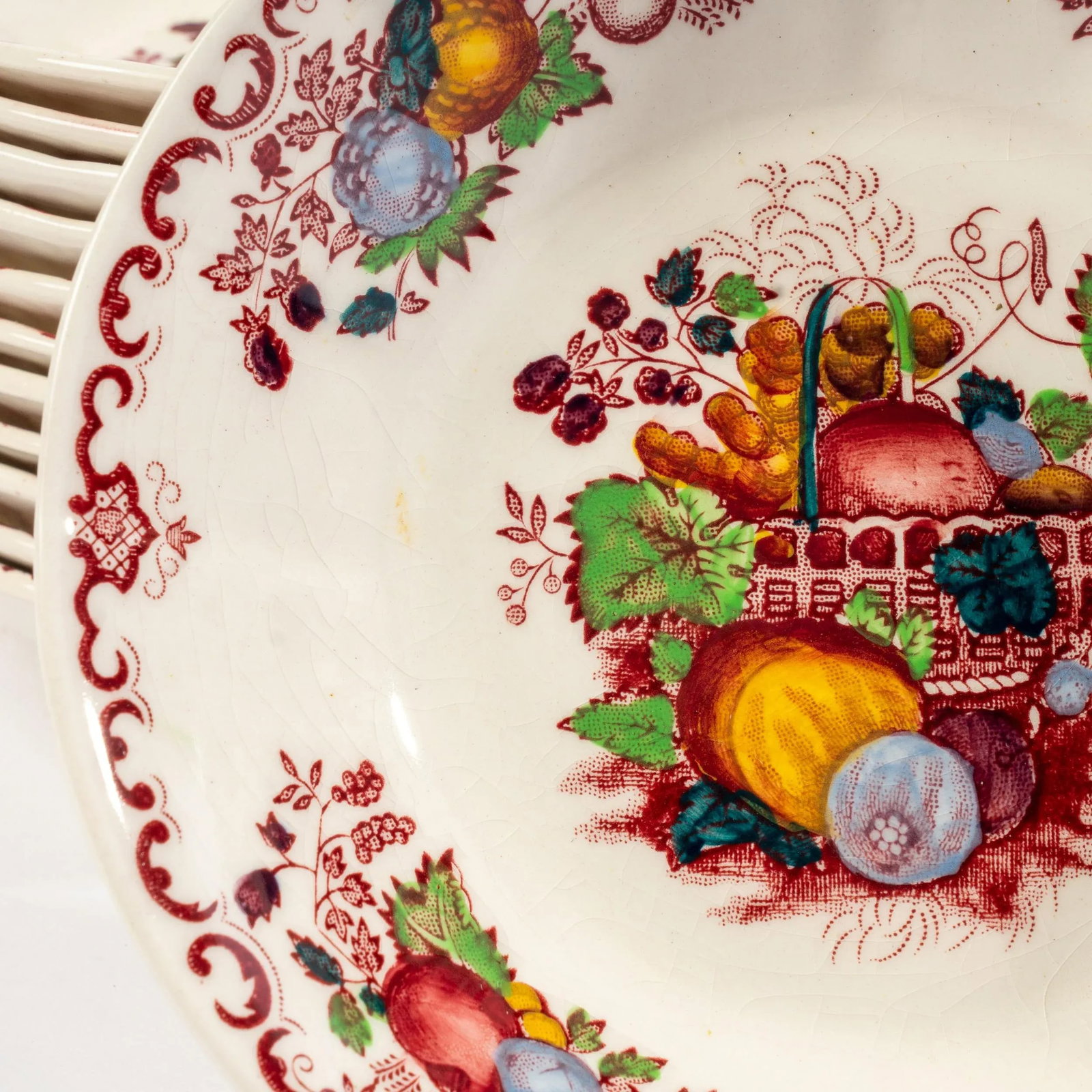 Vintage Mason's Ironstone Berry Bowls - Fruit Basket Pattern- Set of 12 - 2