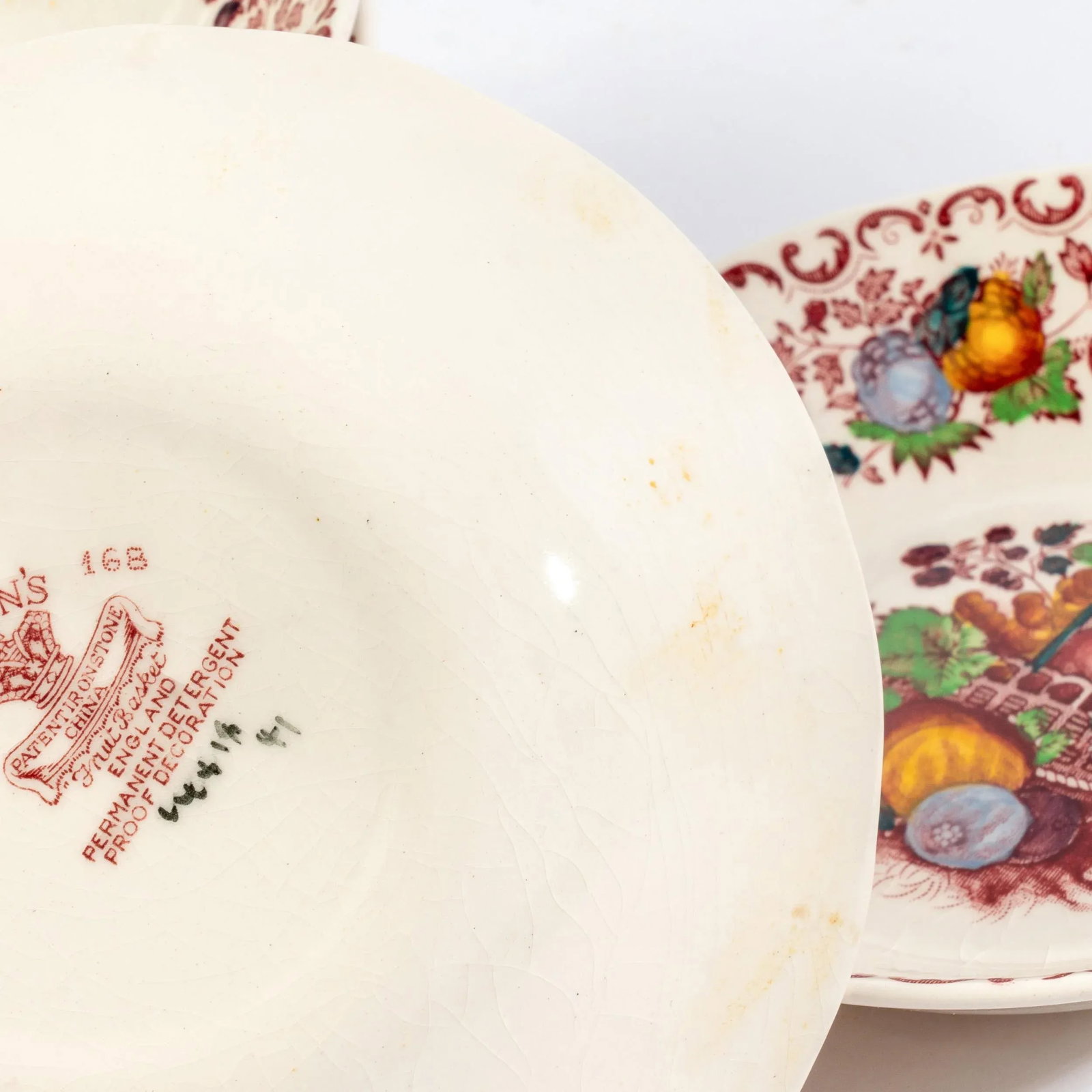 Vintage Mason's Ironstone Berry Bowls - Fruit Basket Pattern- Set of 12 - 4