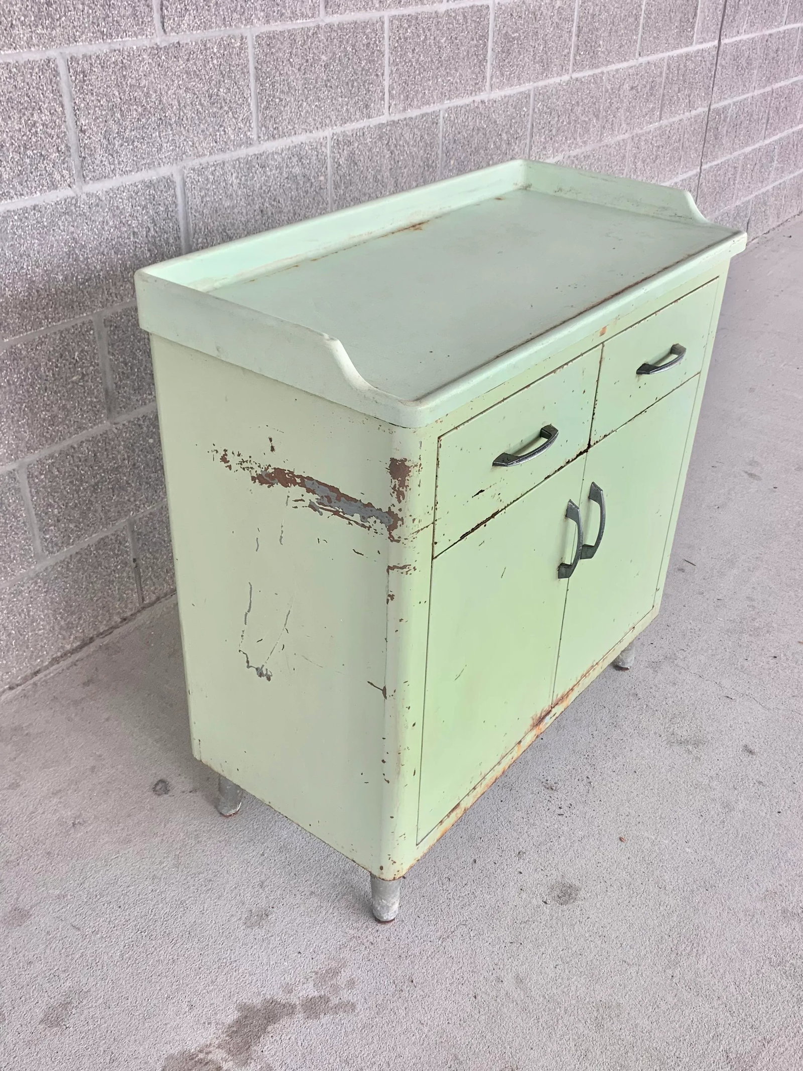 Antique Hospital Metal Storage Cabinet - 5